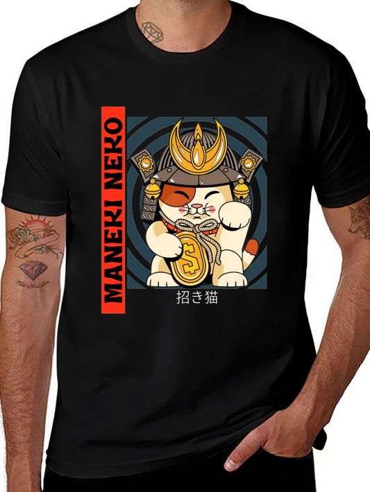 Camiseta Gato Samurai Neko de la Suerte