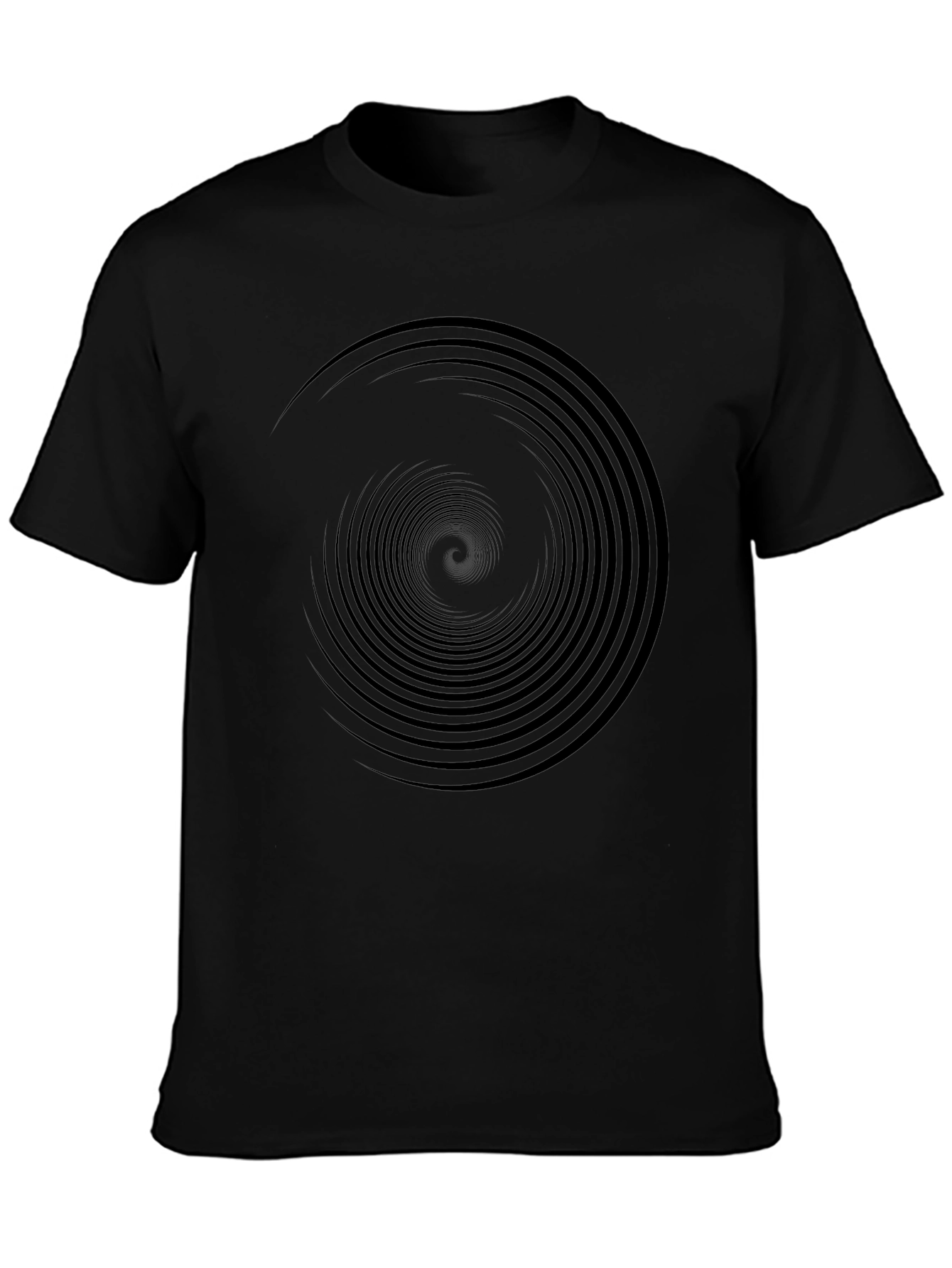 Camiseta Negra Espiral Hipnótica Hombre