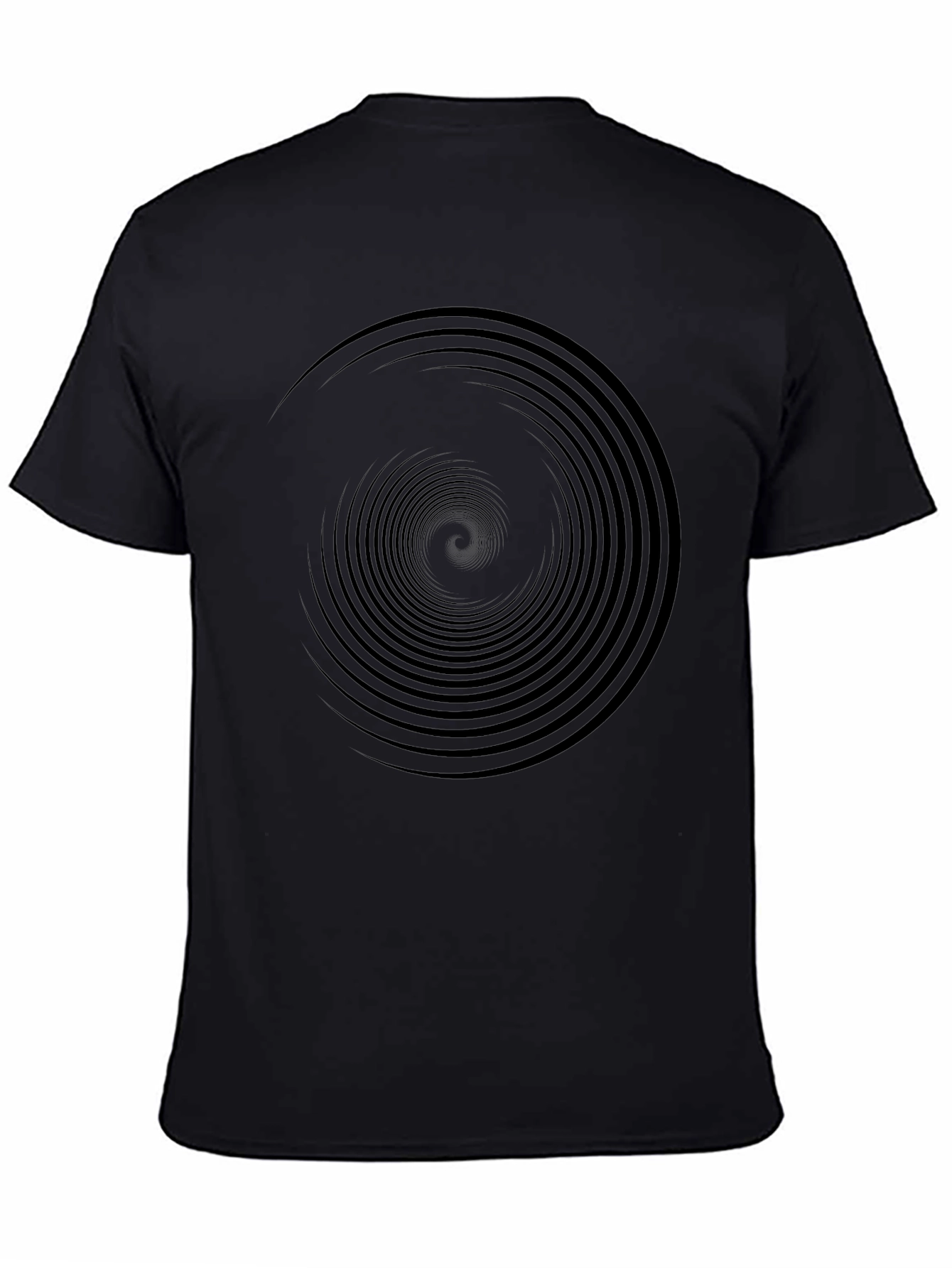Camiseta Negra Espiral Hipnótica Hombre