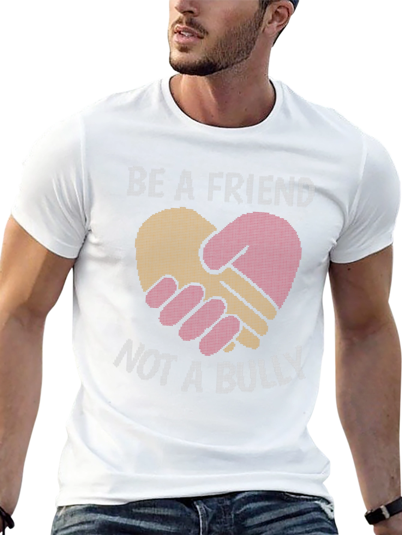 Camiseta Negra: Sé un Amigo No un Acosador
