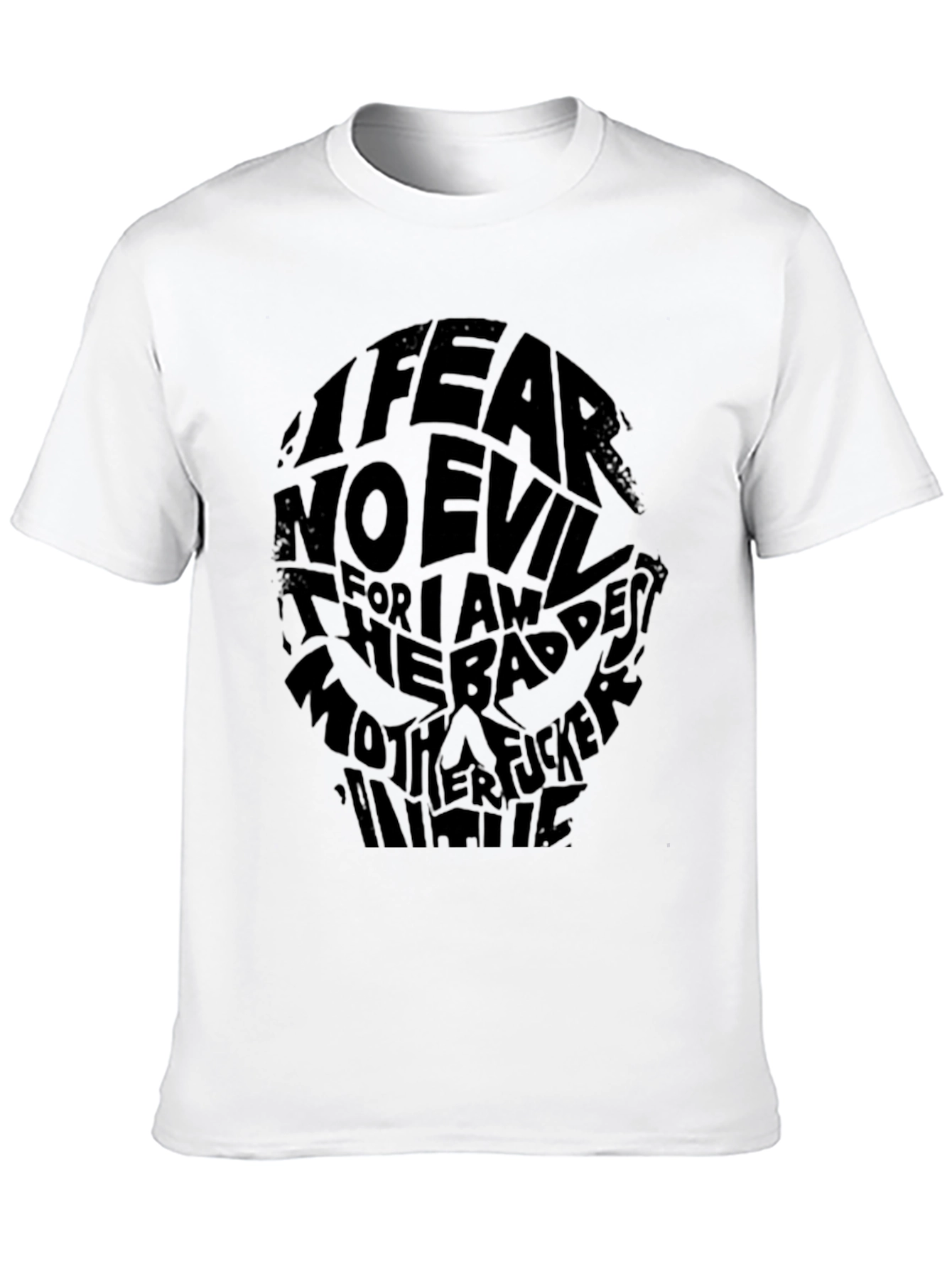 I Fear No Evil Graphic Print Black T-Shirt