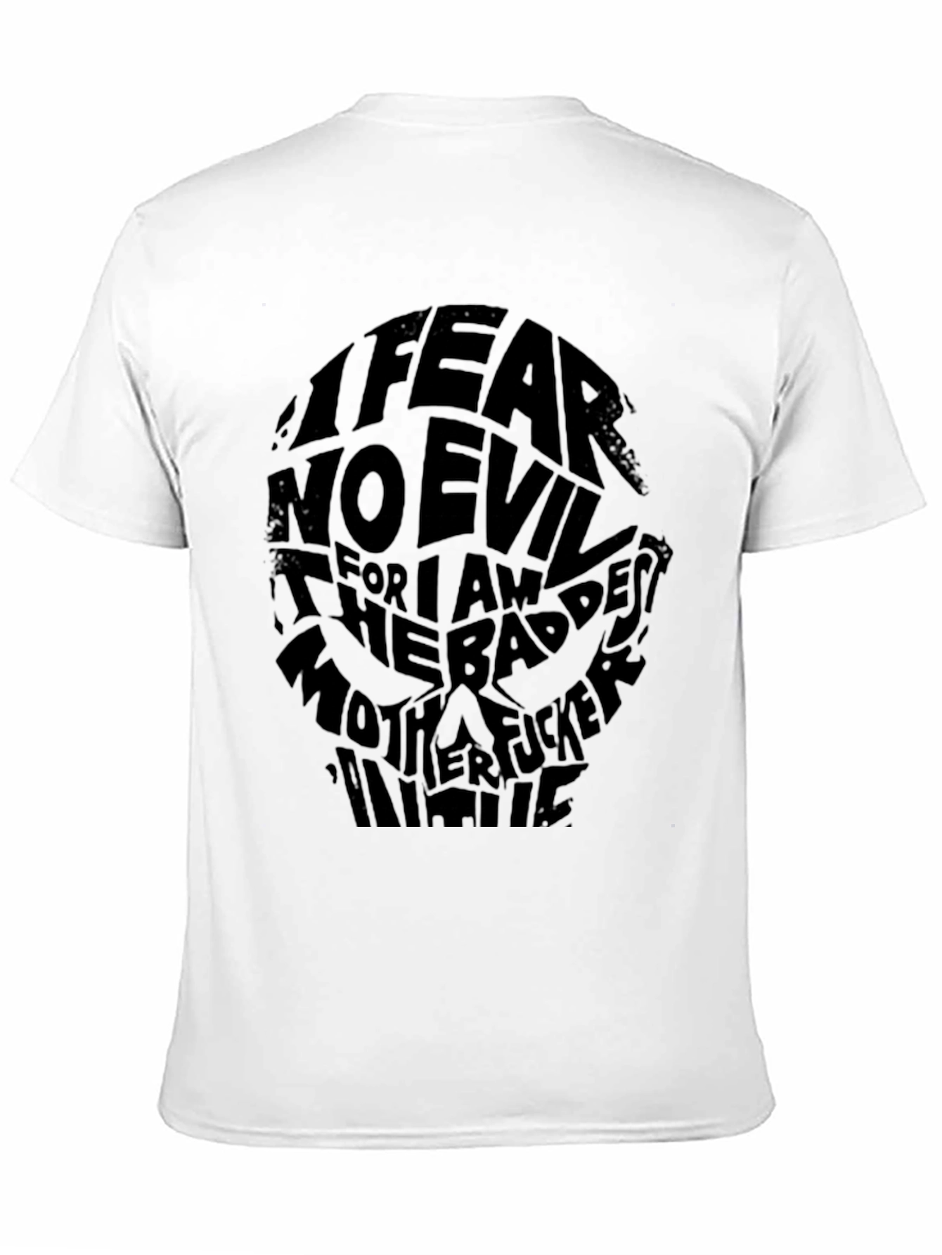 I Fear No Evil Graphic Print Black T-Shirt