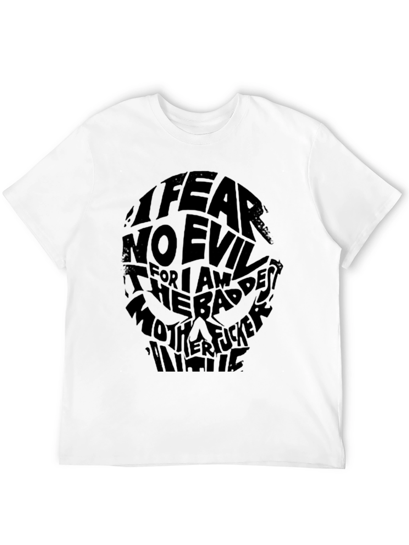 I Fear No Evil Graphic Print Black T-Shirt