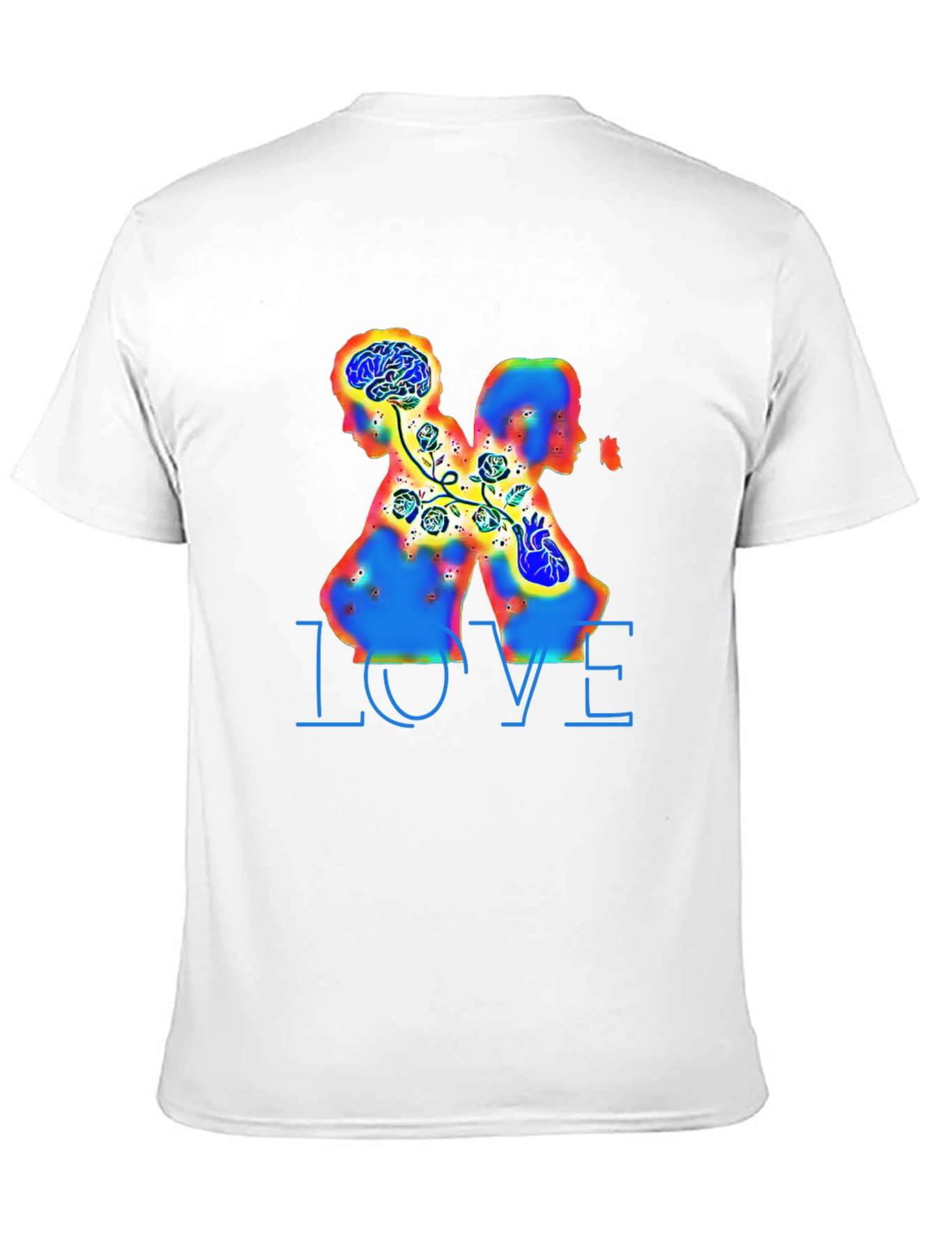 Camiseta Negra Amor Cerebro Corazón