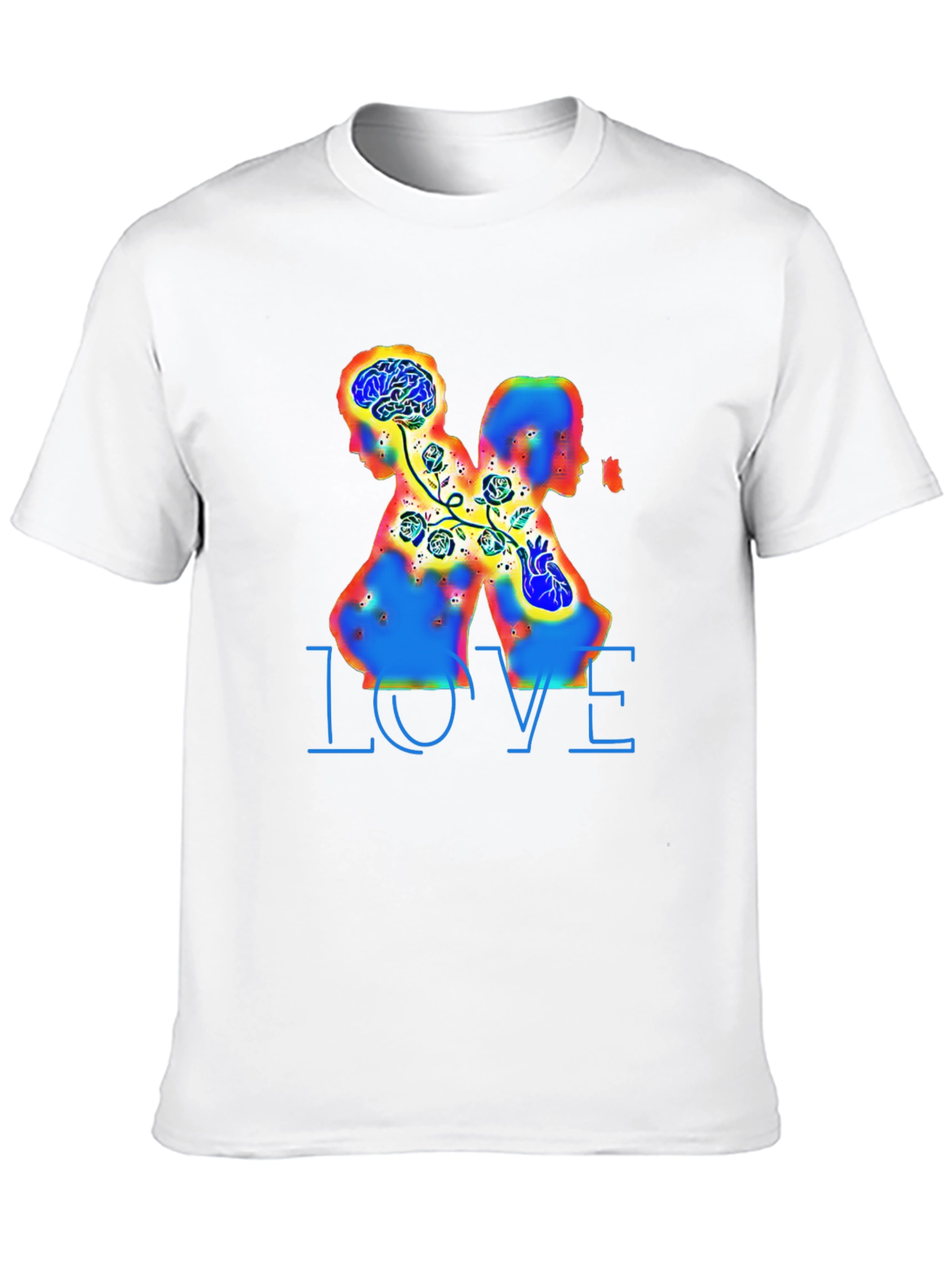 Camiseta Negra Amor Cerebro Corazón