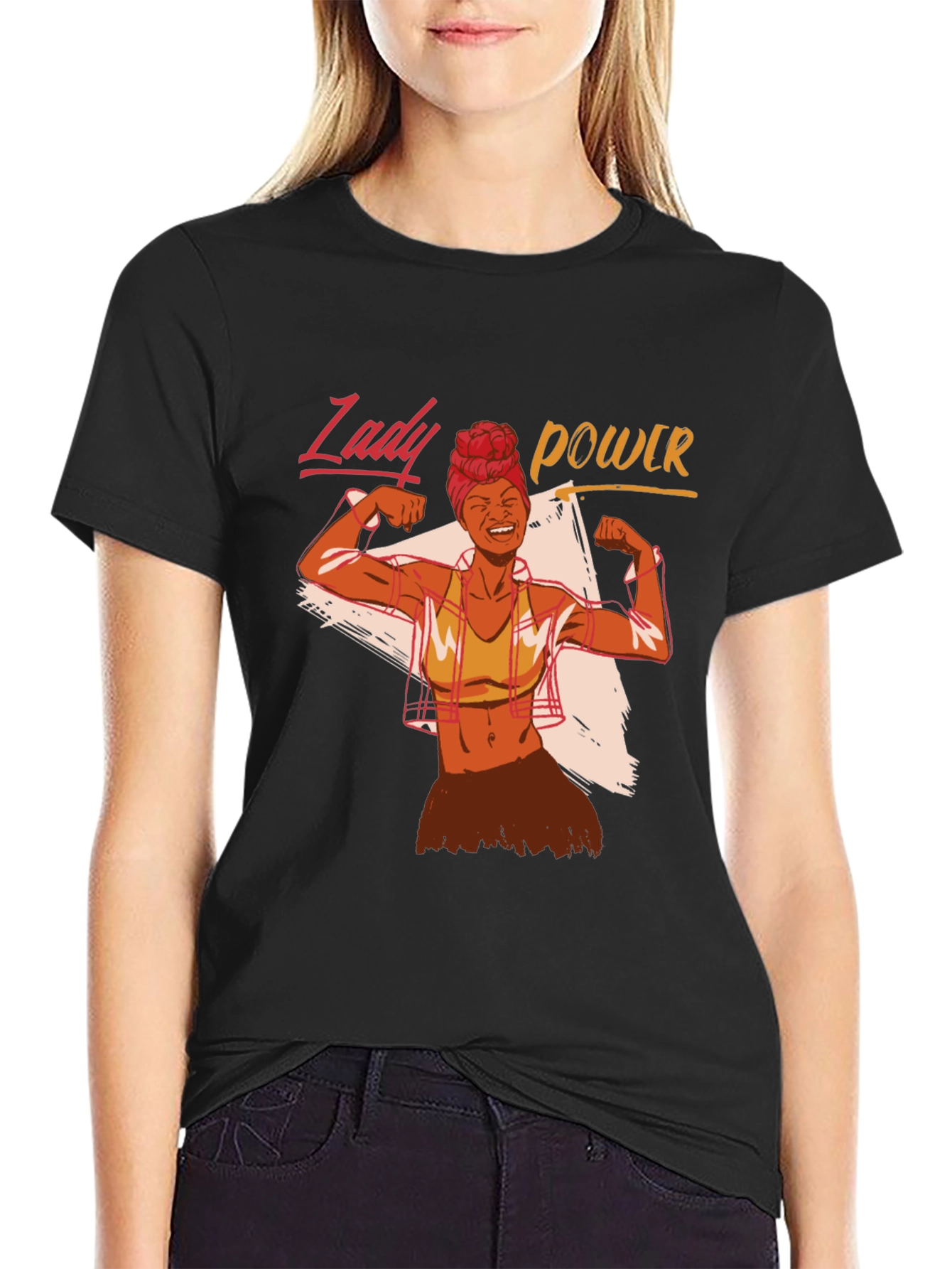 Camiseta Negra Lady Power para Mujer