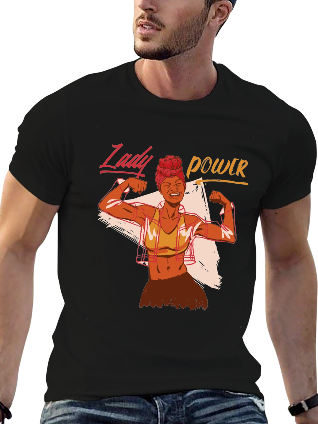 Camiseta Negra Lady Power para Mujer