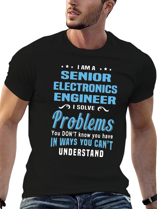 Camiseta para Ingeniero Electrónico Senior: Resuelve Problemas
