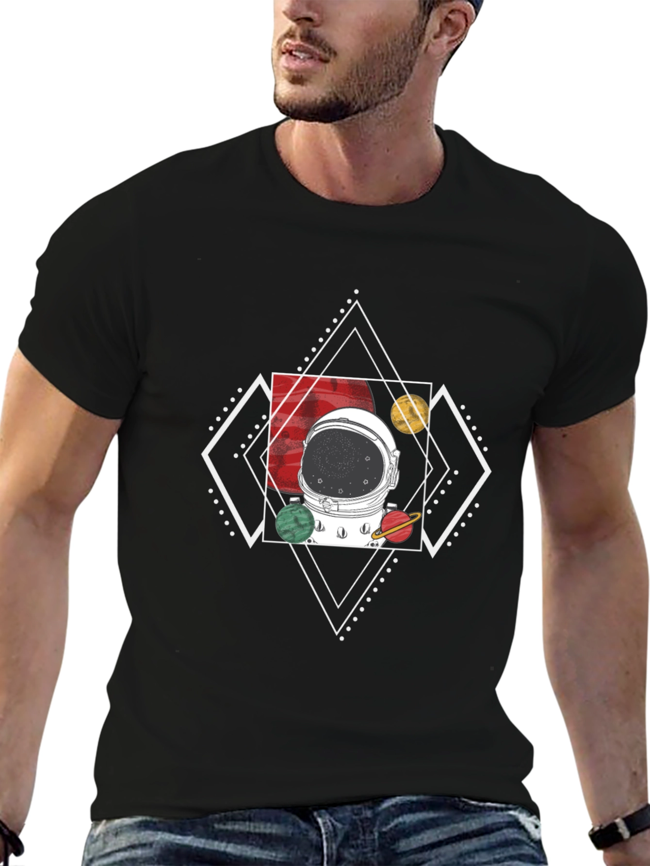 Camiseta Hombre Diseño Espacial - Estilo Casual