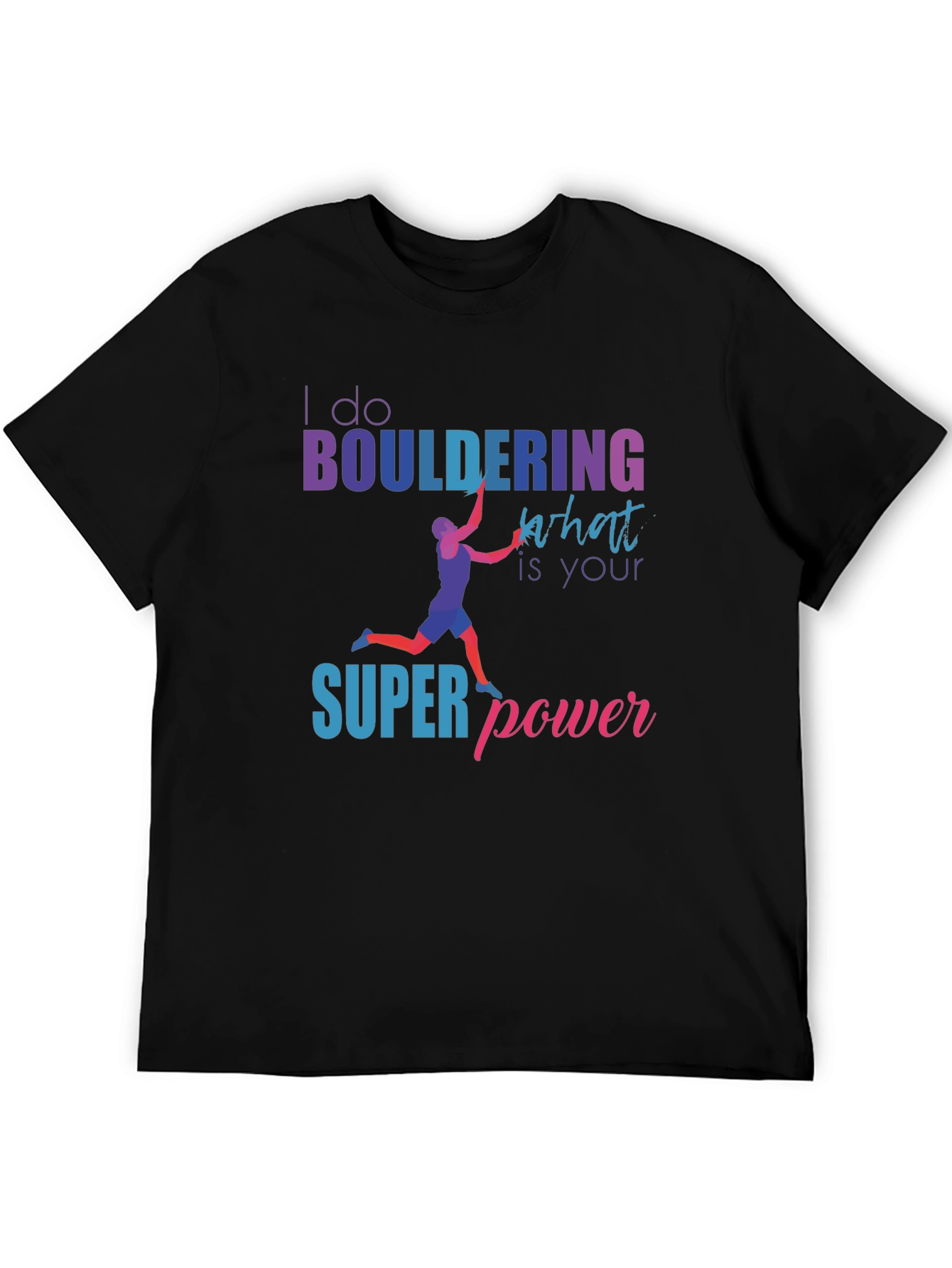 Camiseta Negra Bouldering Superpoder