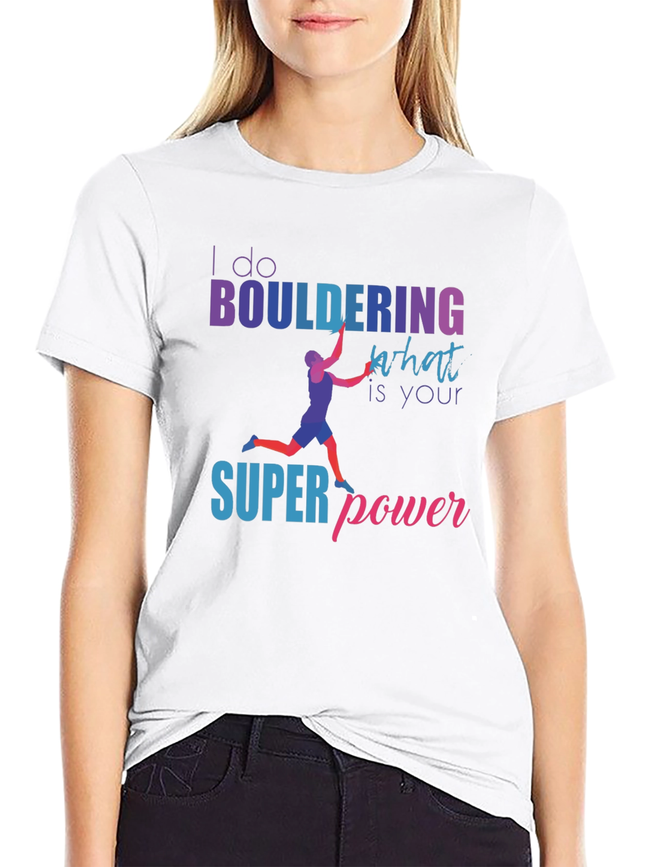 Camiseta Negra Bouldering Superpoder