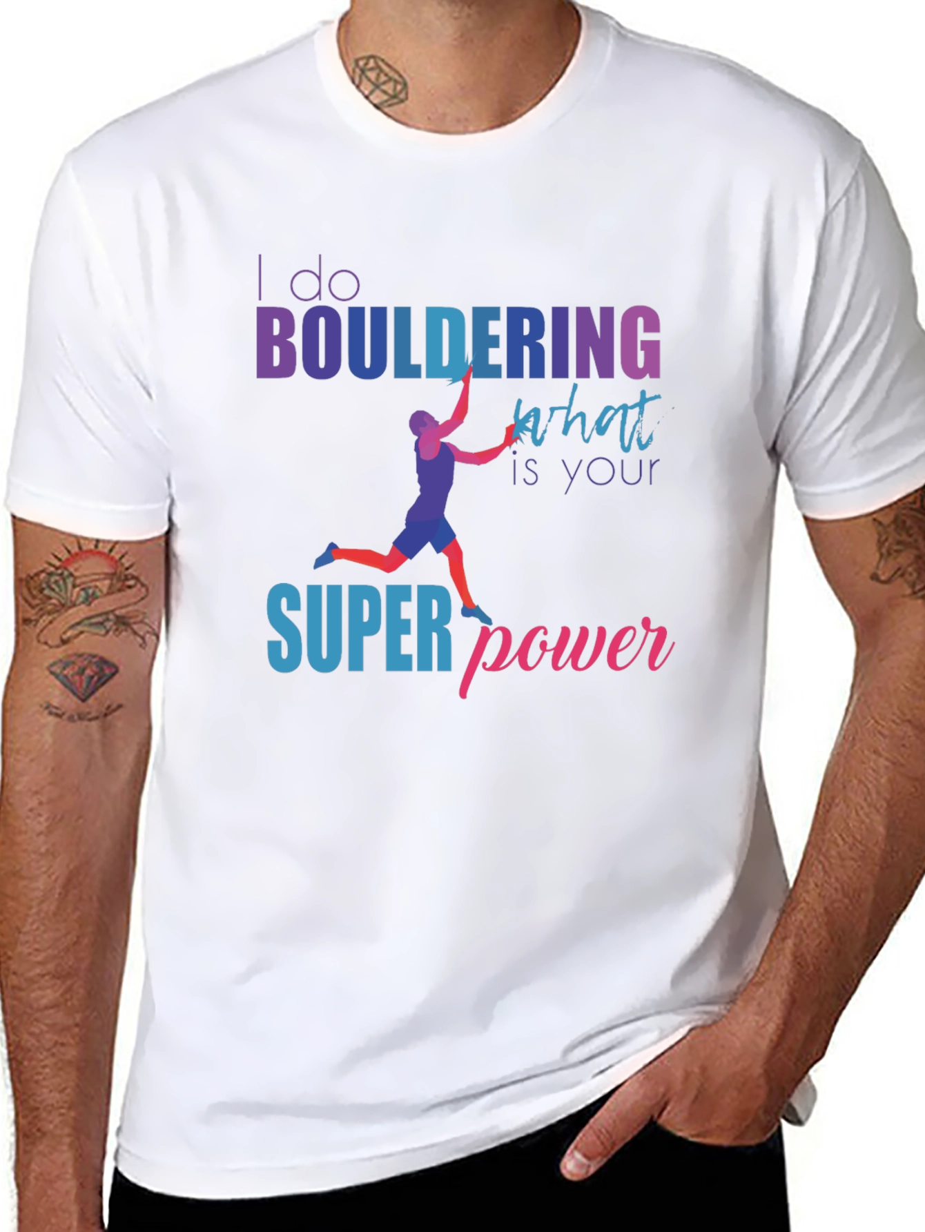 Camiseta Negra Bouldering Superpoder