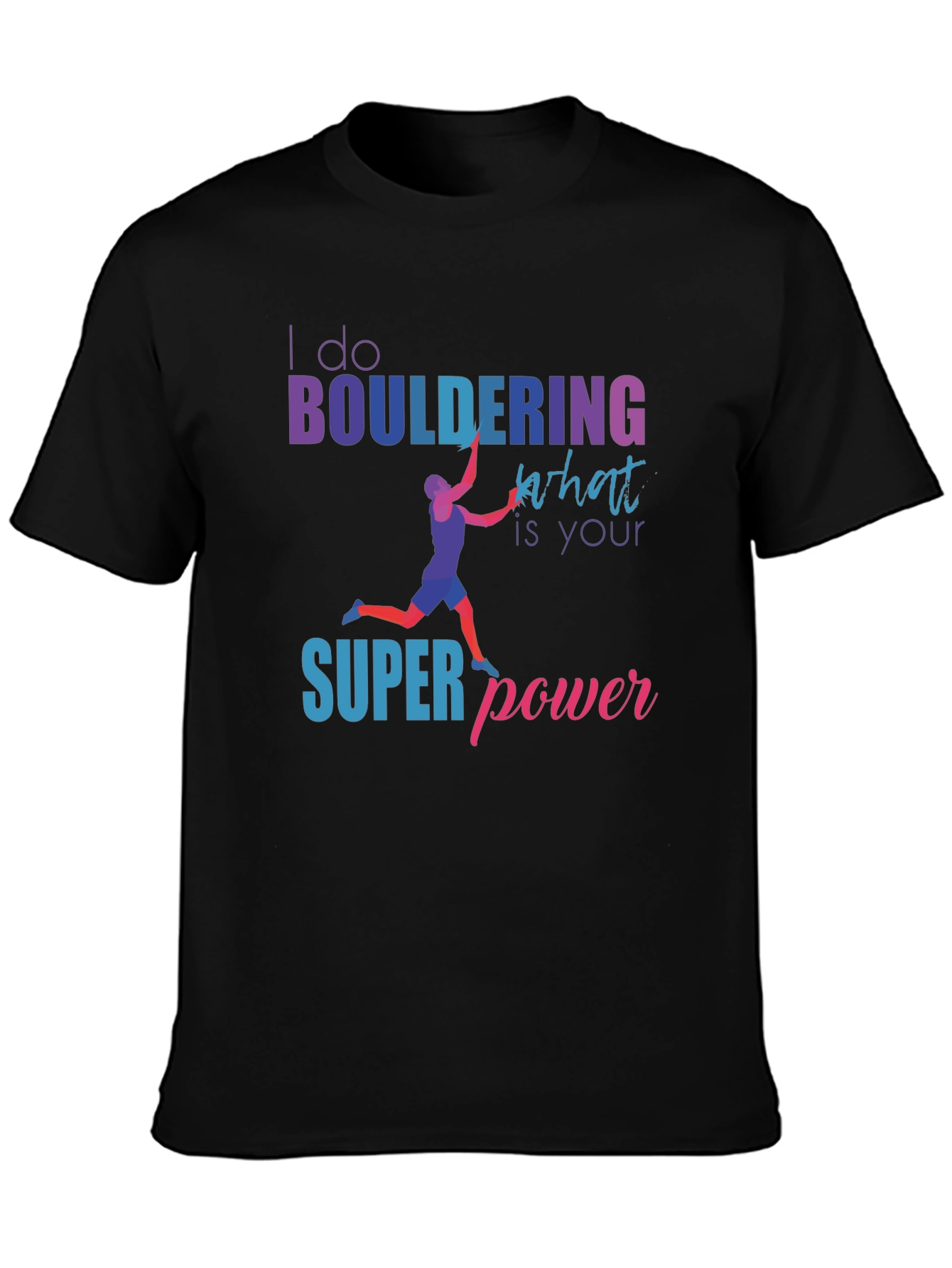 Camiseta Negra Bouldering Superpoder
