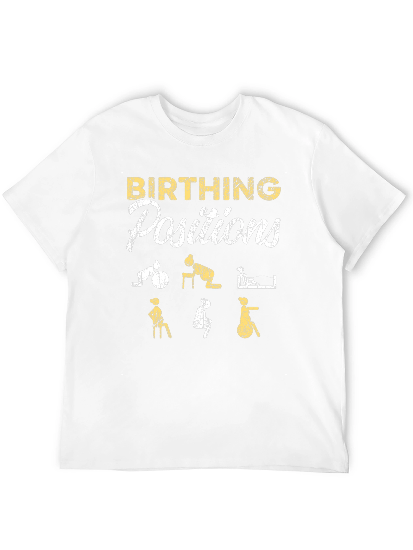 Camiseta Negra: Posiciones de Parto Divertidas