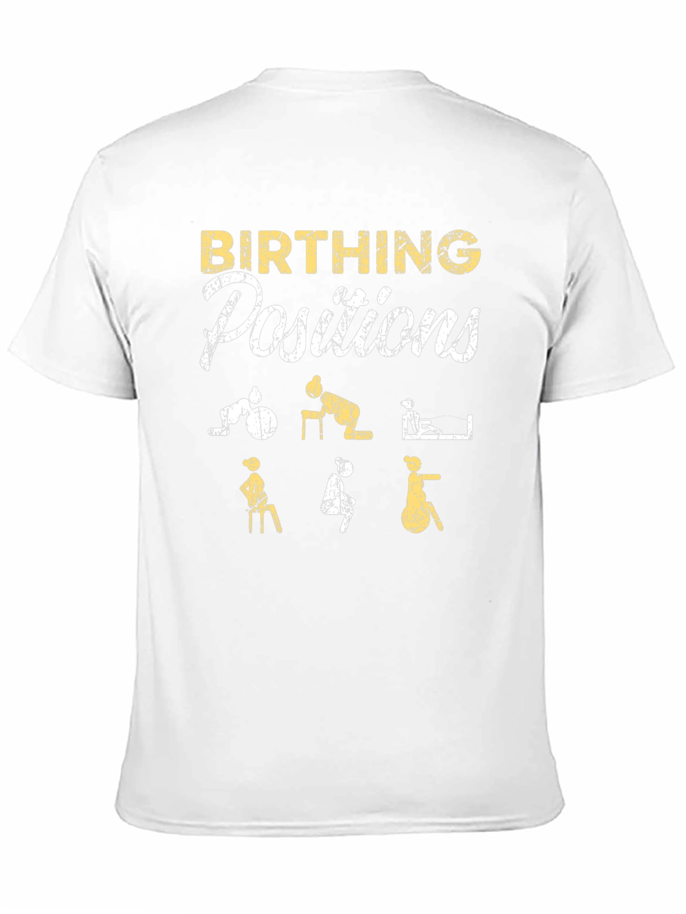 Camiseta Negra: Posiciones de Parto Divertidas