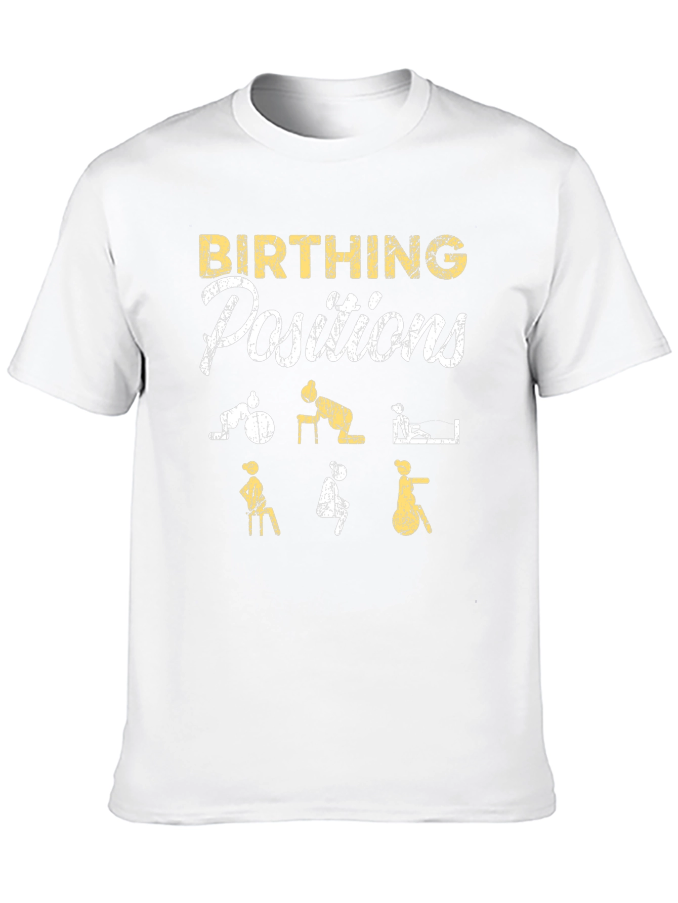 Camiseta Negra: Posiciones de Parto Divertidas