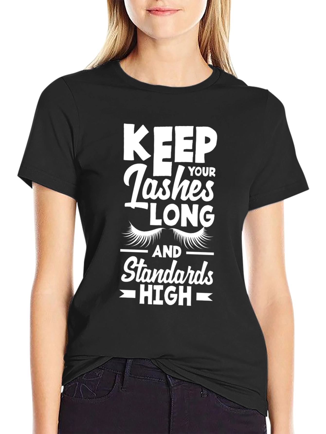 Camiseta Negra Lashes Long Standards High
