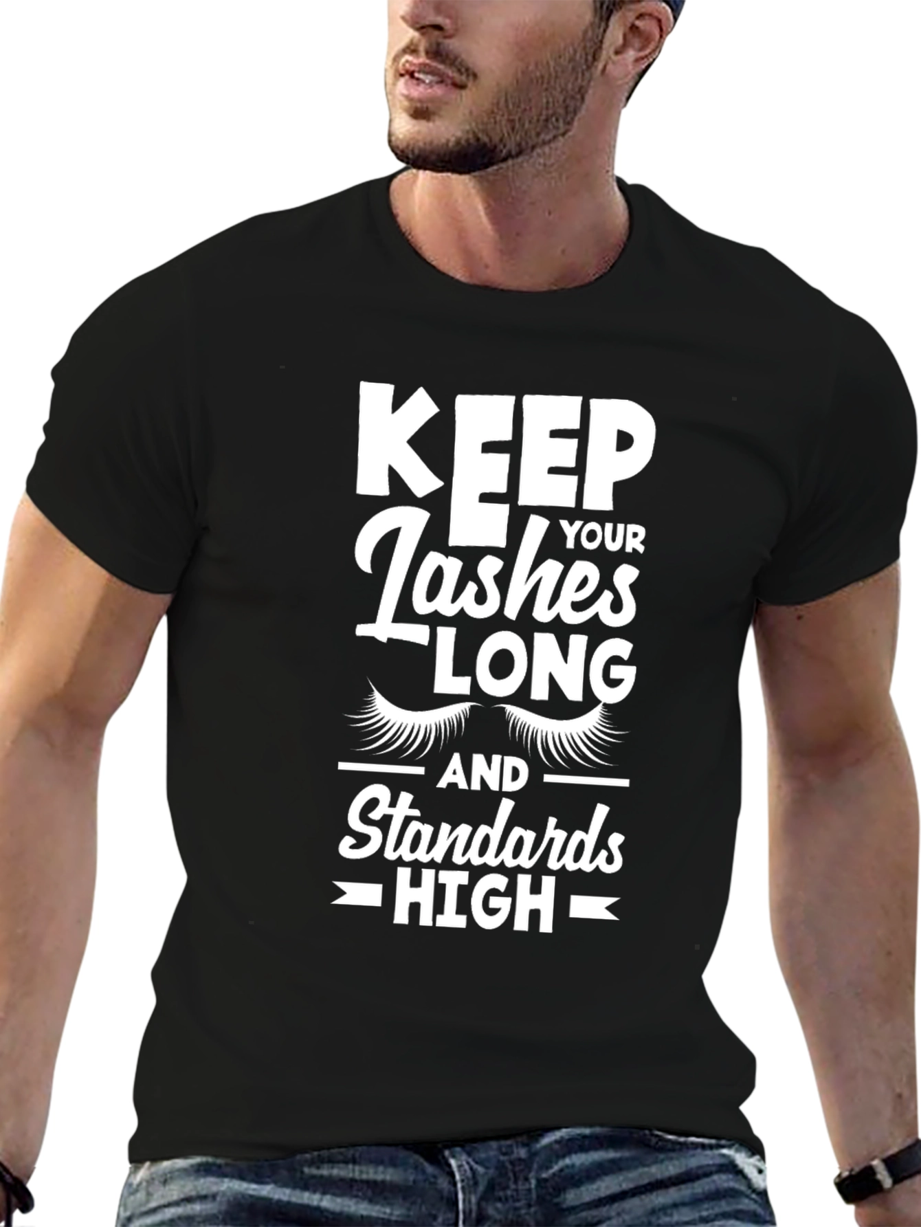Camiseta Negra Lashes Long Standards High