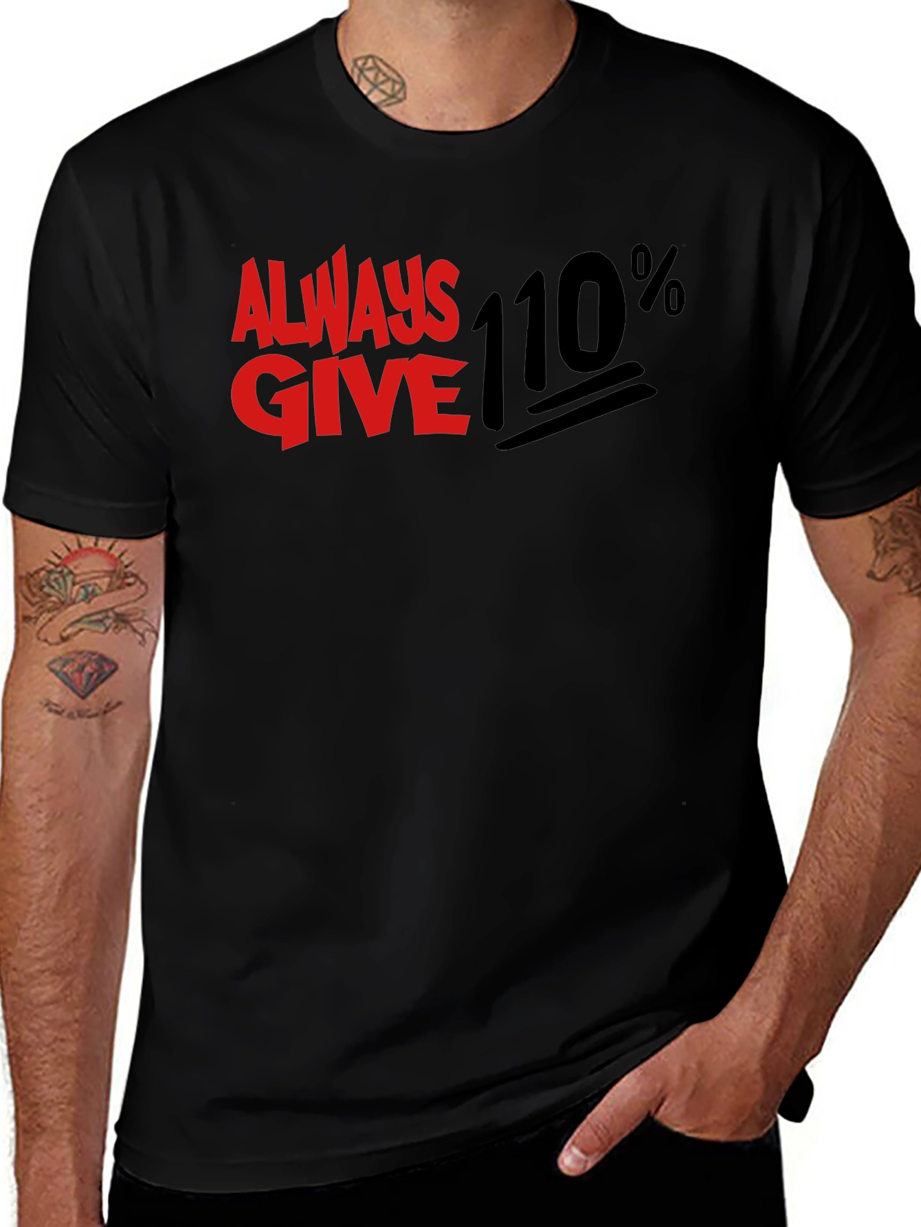 Camiseta Negra Always Give 110%