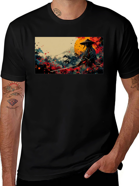 Camiseta Negra Samurai Arte Japonés