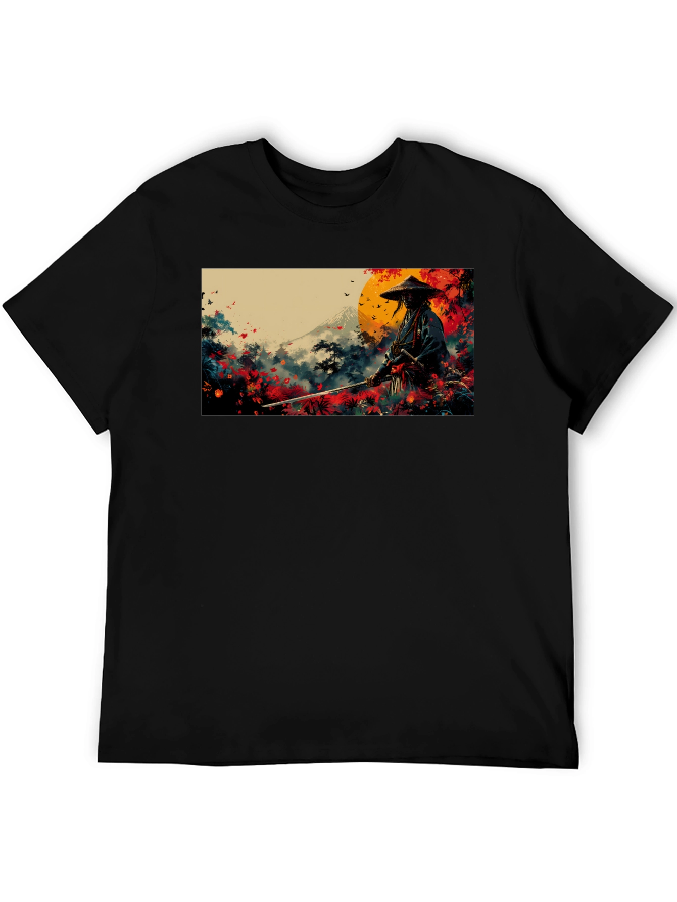 Camiseta Negra Samurai Arte Japonés