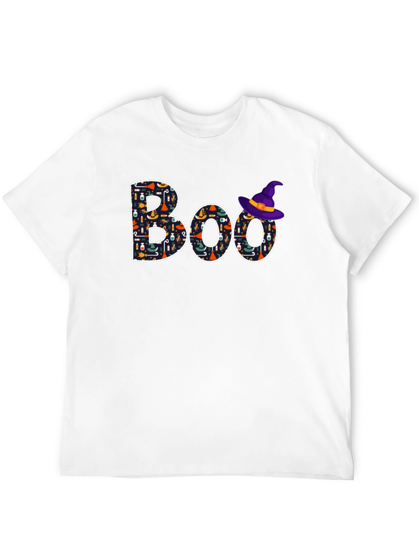 Camiseta Negra Boo Halloween con Gorro de Bruja