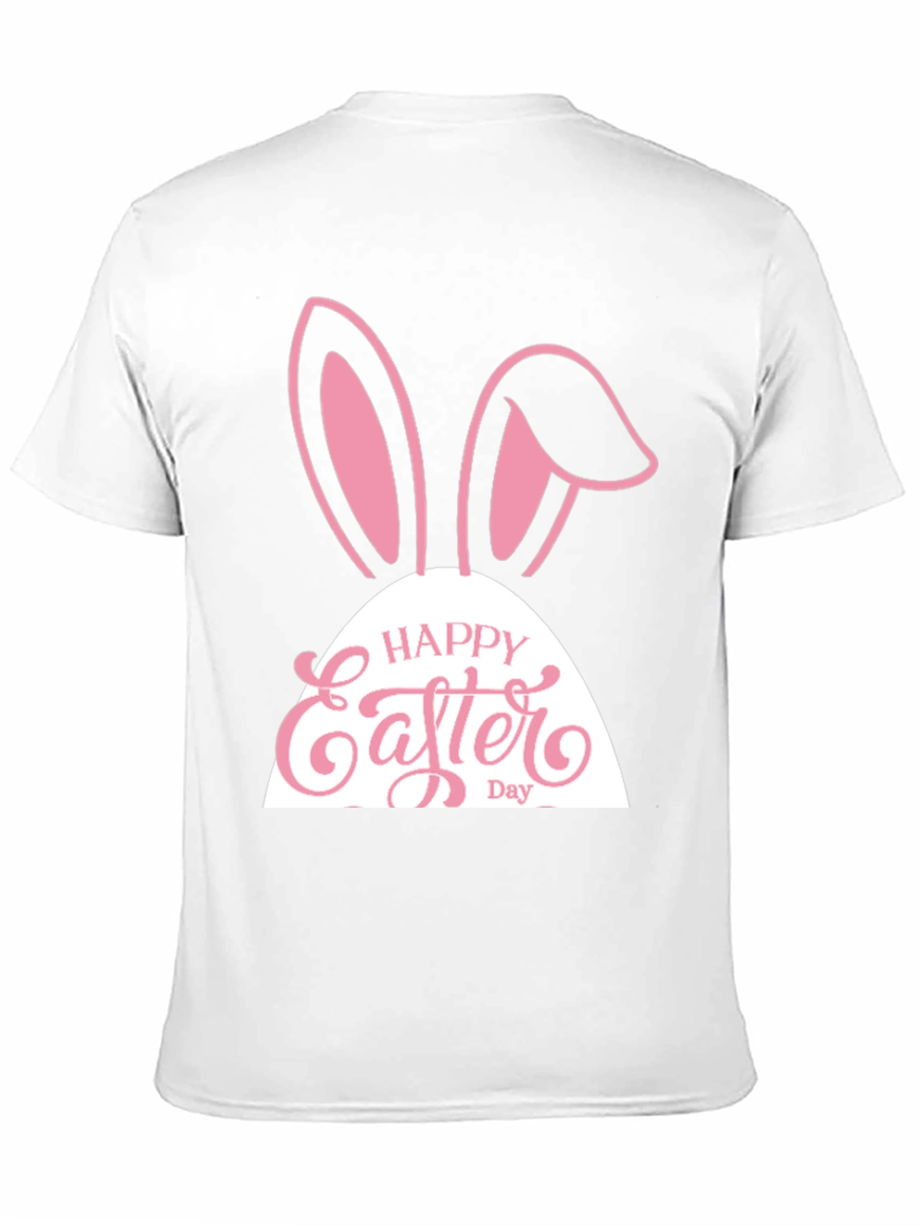 Camiseta Hombre Negra Diseño Conejito Pascua