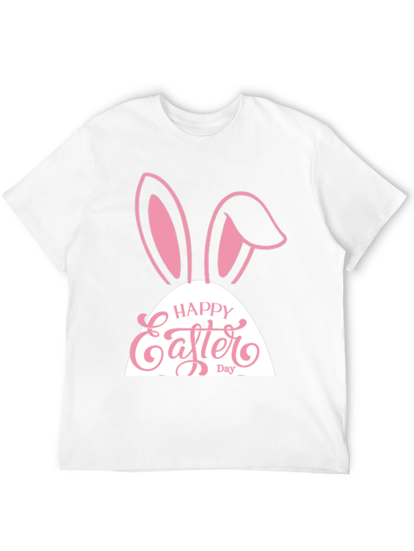 Camiseta Hombre Negra Diseño Conejito Pascua