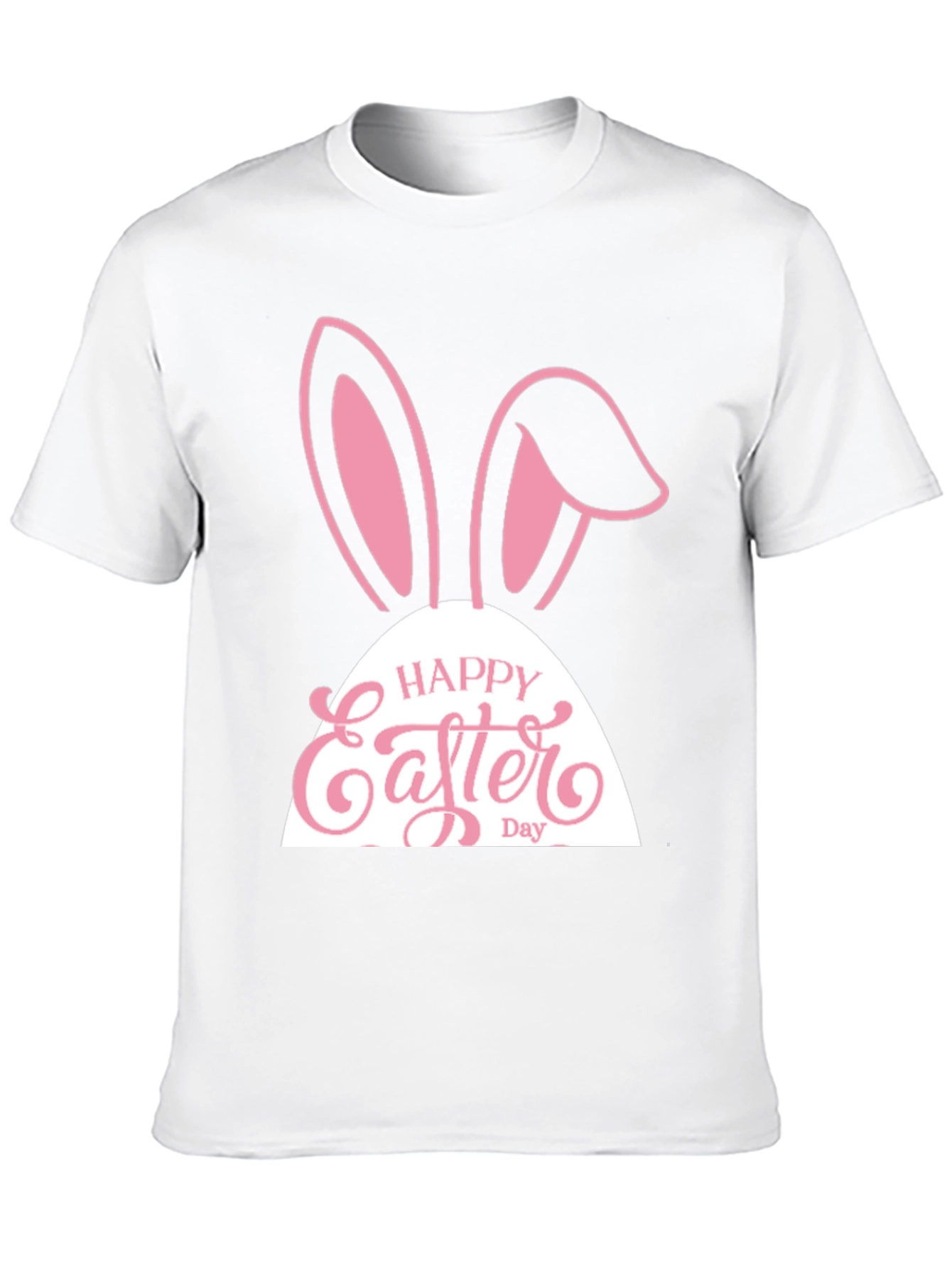 Camiseta Hombre Negra Diseño Conejito Pascua