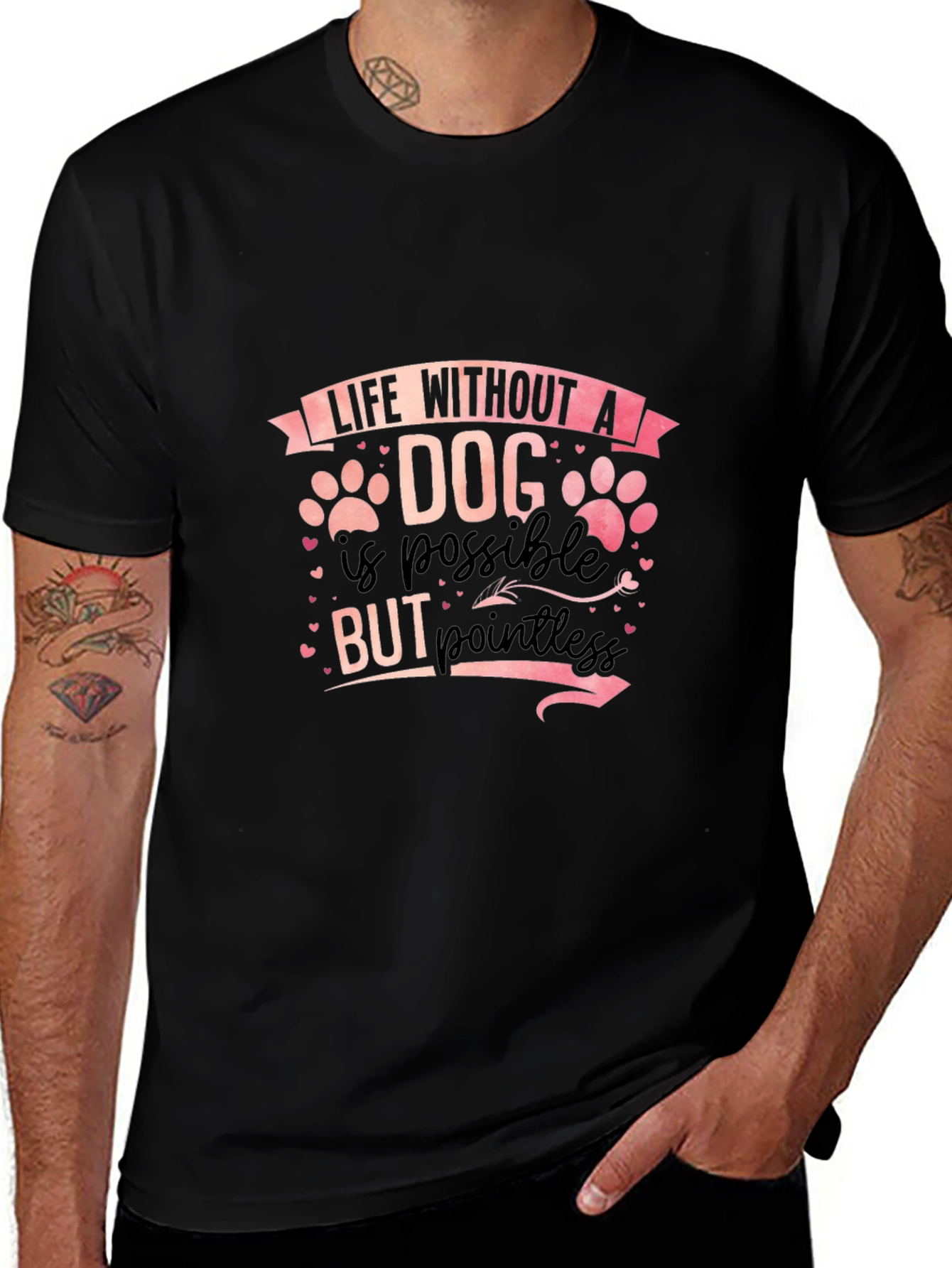 Camiseta Negra Vida sin un perro