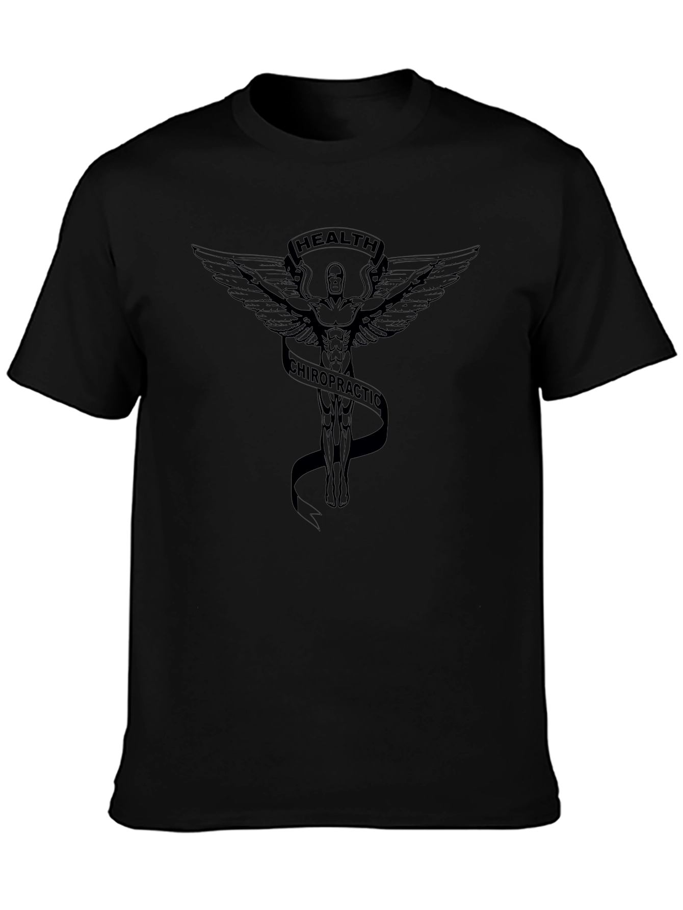 Camiseta Negra: Salud y Quiropráctica