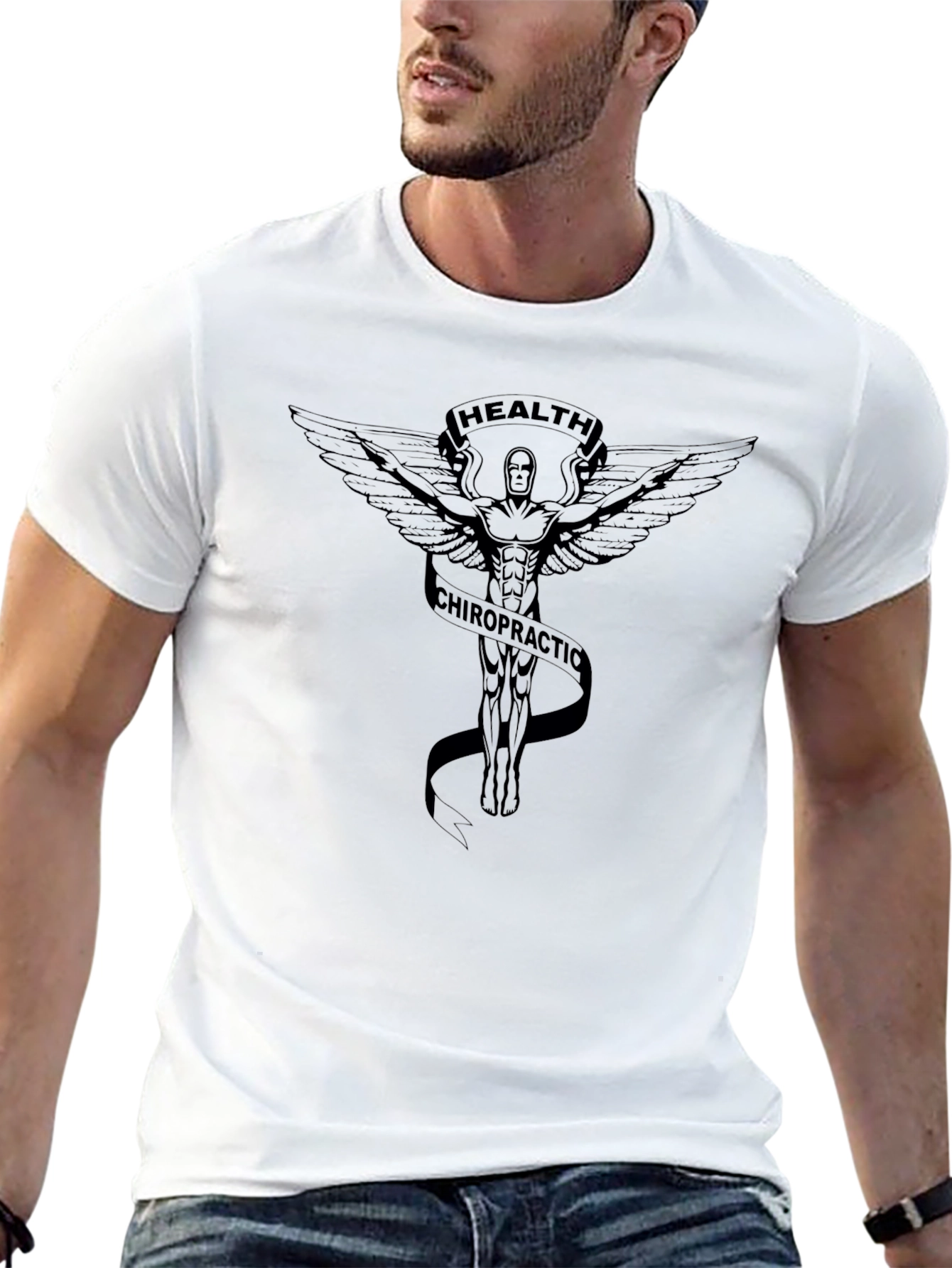 Camiseta Negra: Salud y Quiropráctica