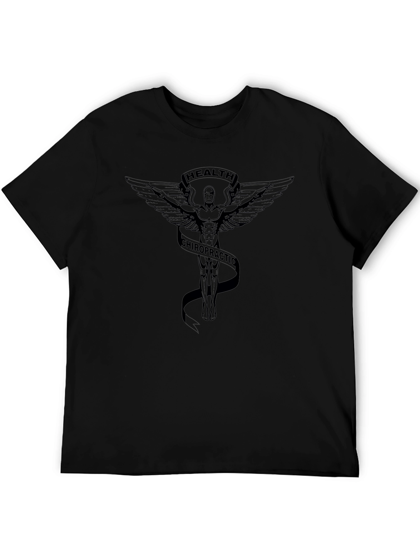 Camiseta Negra: Salud y Quiropráctica