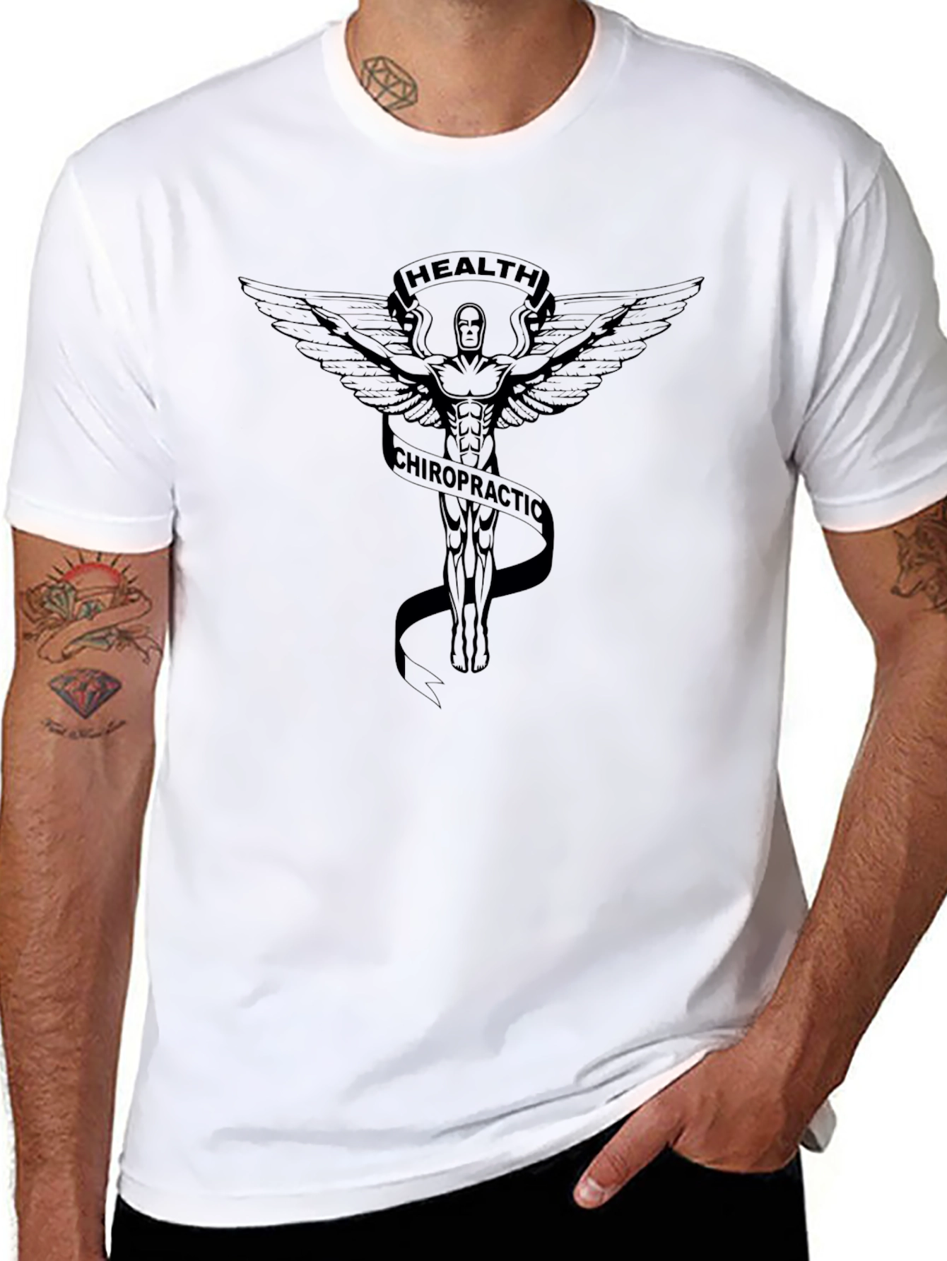 Camiseta Negra: Salud y Quiropráctica