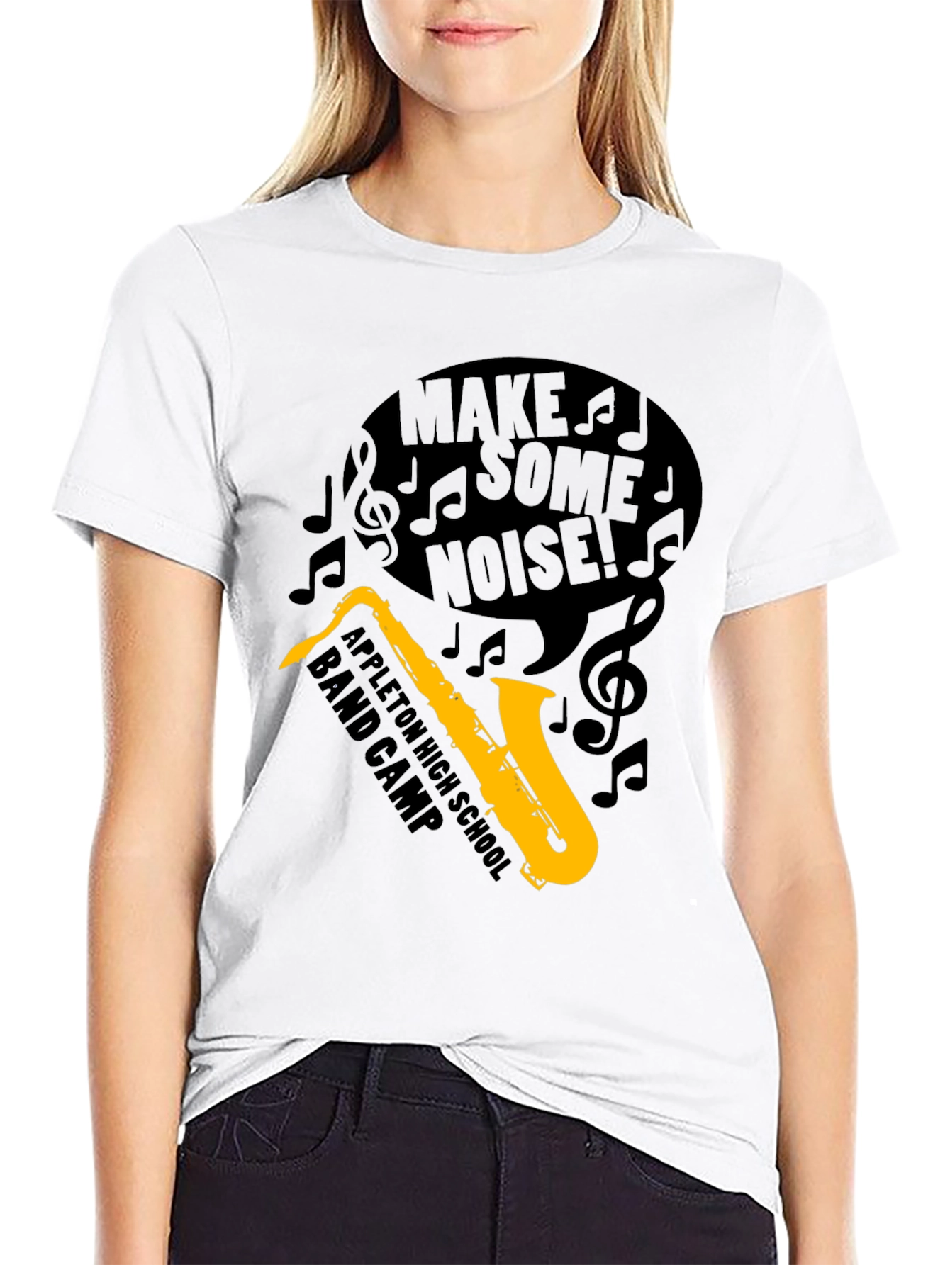 Camiseta Negra Banda Música Escolar Haz Ruido