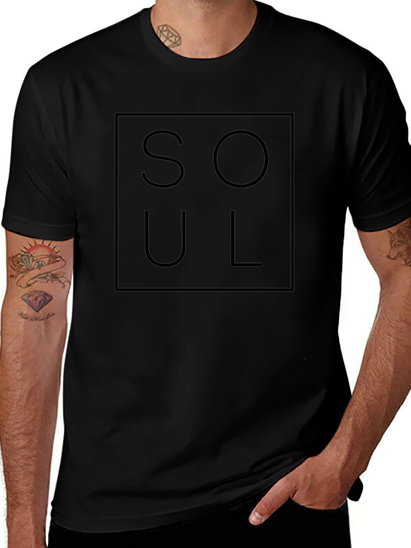 SOUL Graphic Tee - Modern Black T-Shirt