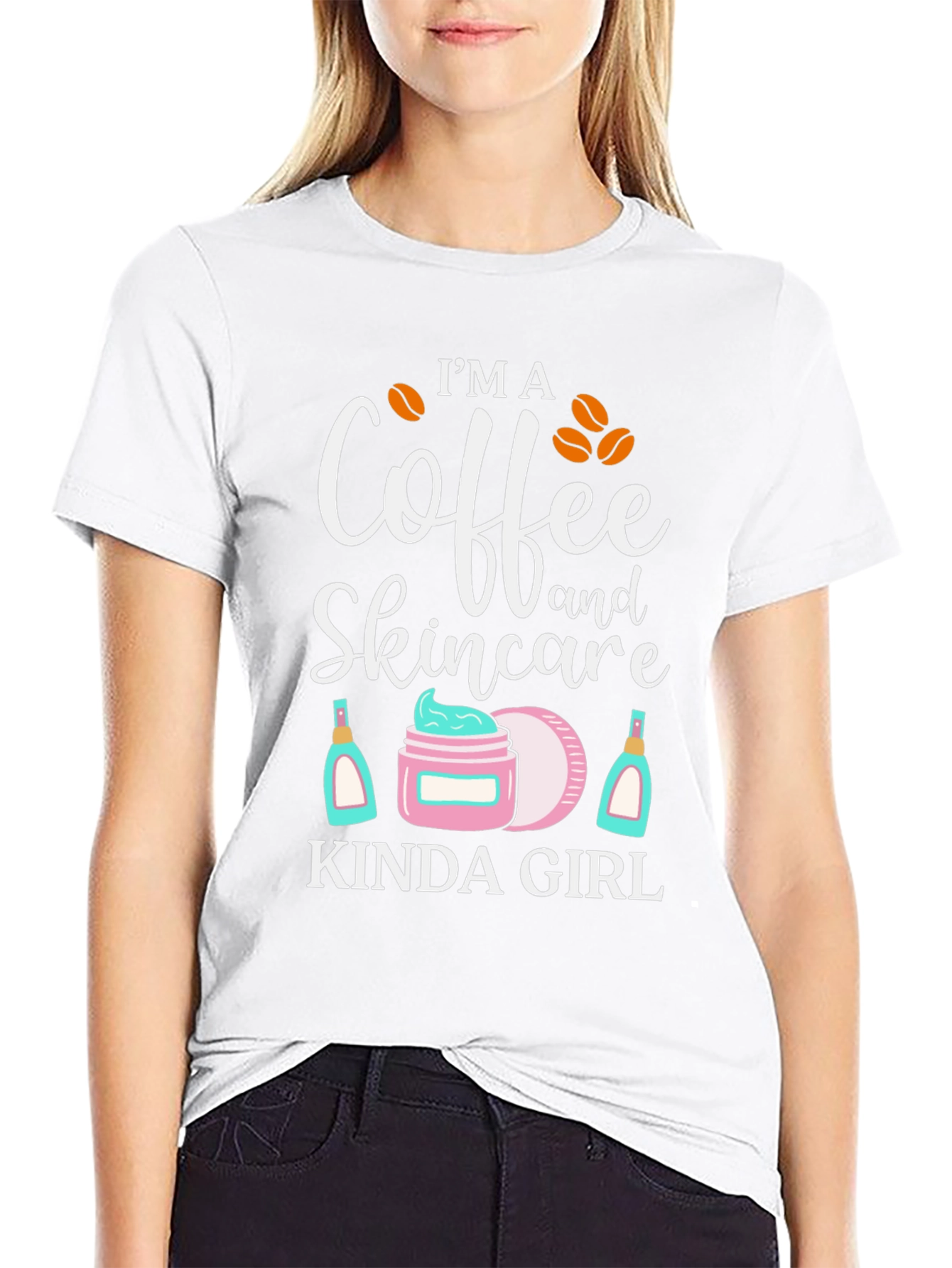 Camiseta Negra Coffee & Skincare Girl