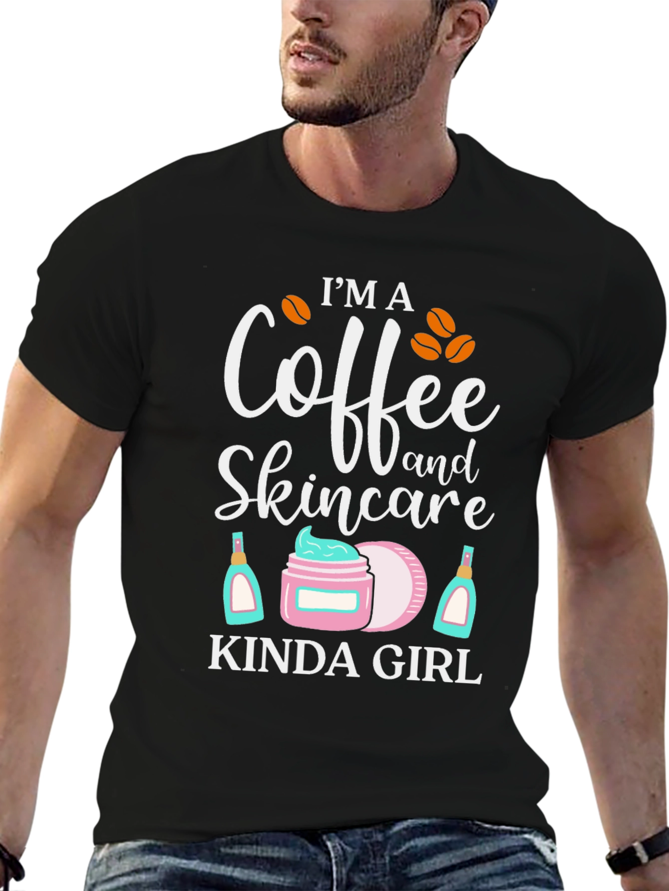 Camiseta Negra Coffee & Skincare Girl