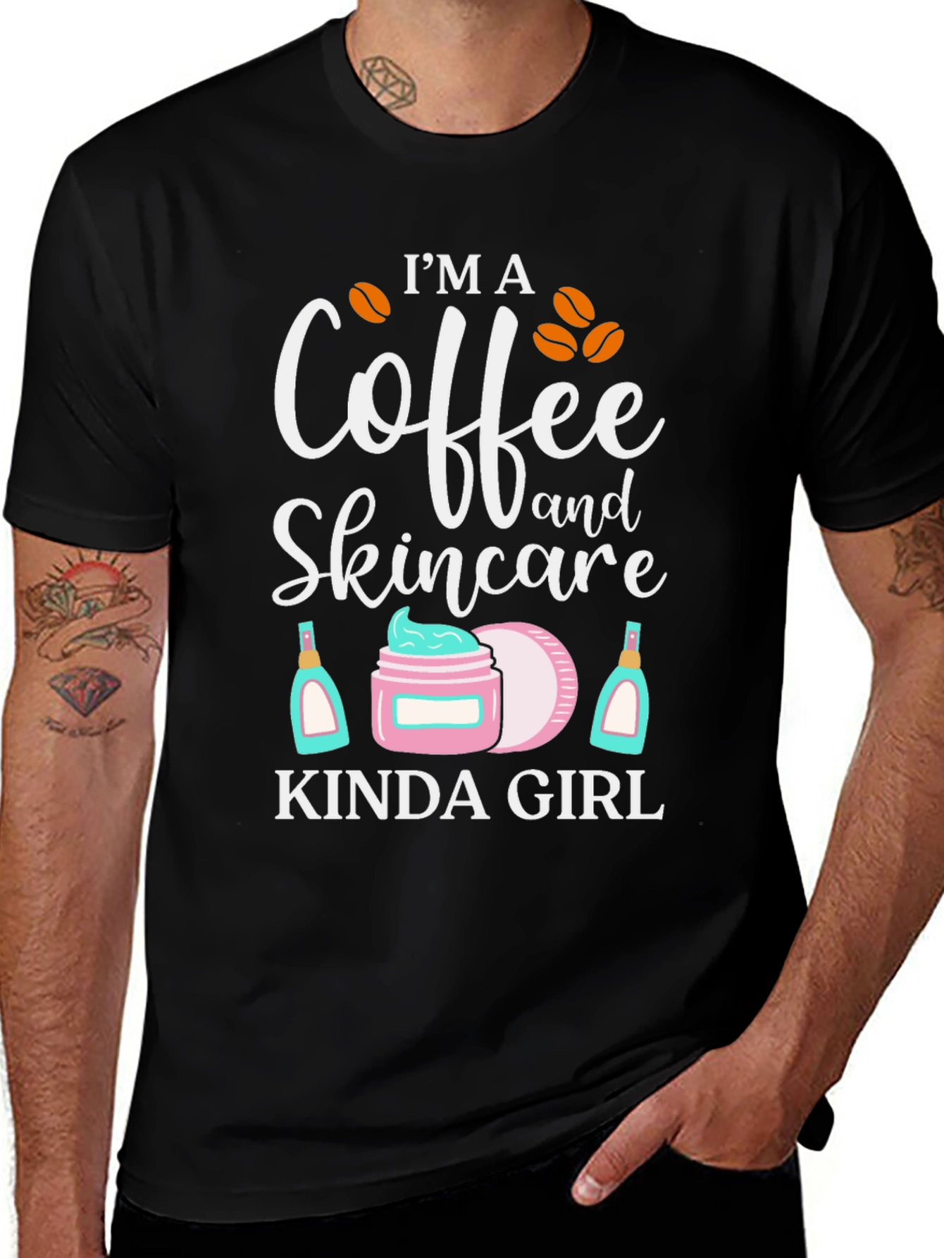 Camiseta Negra Coffee & Skincare Girl