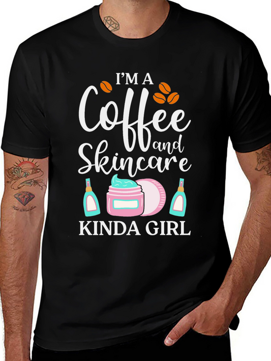 Camiseta Negra Coffee & Skincare Girl