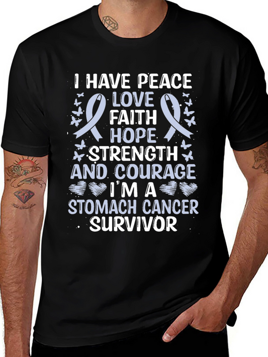 Camiseta Superviviente de Cáncer de Estómago con Cinta de Esperanza