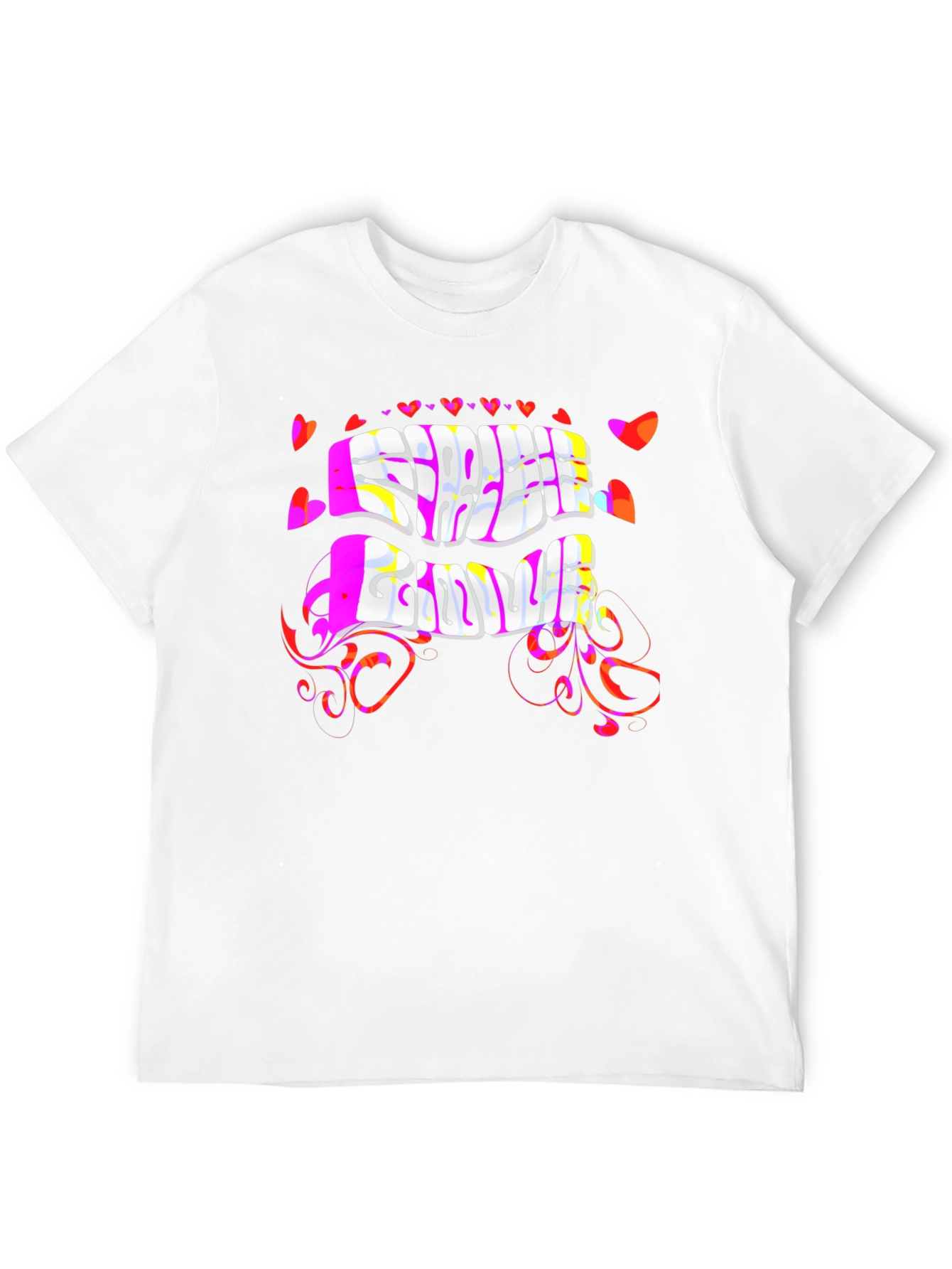 Camiseta Negra Amor Libre Diseño Psicodélico