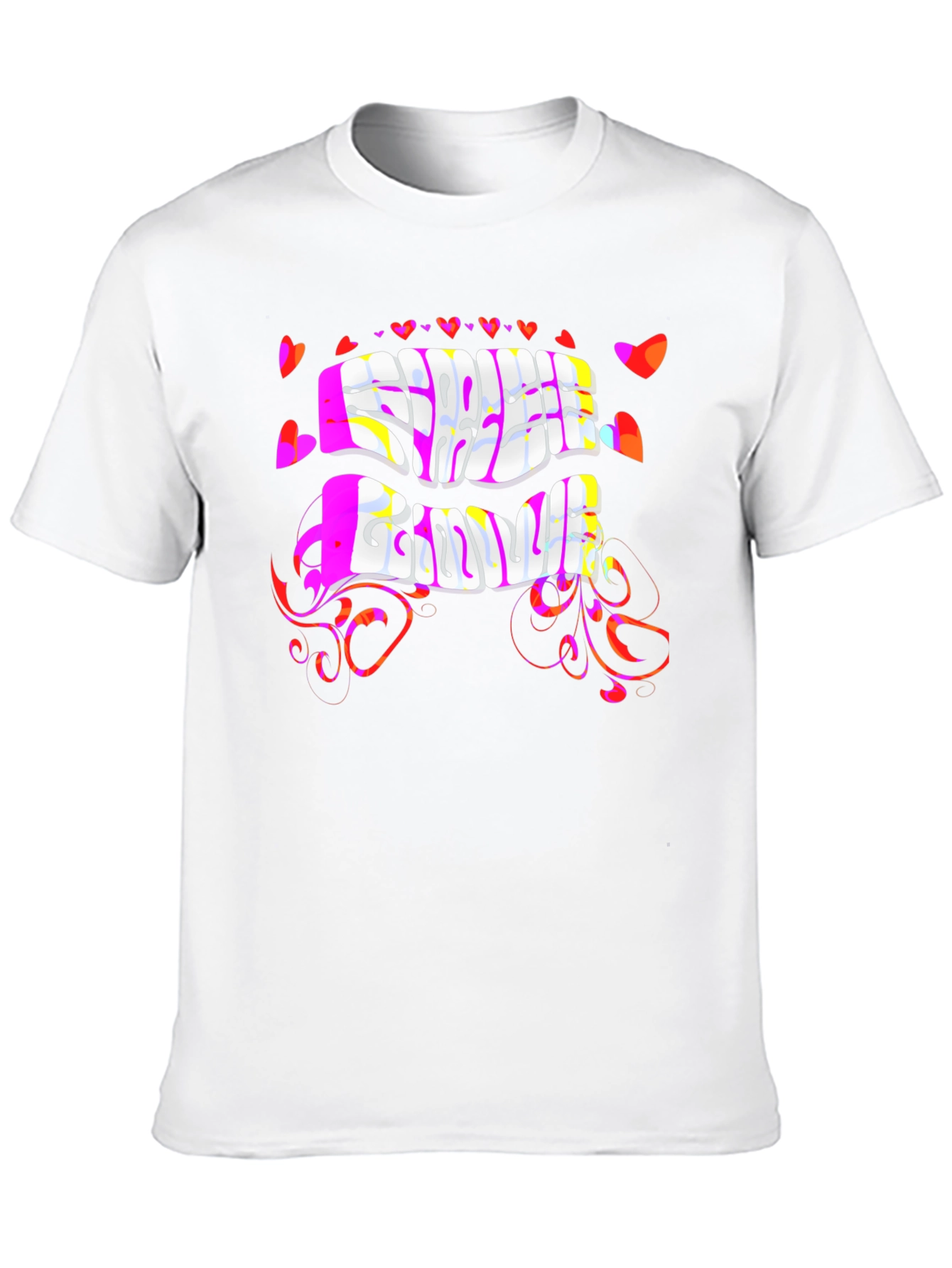 Camiseta Negra Amor Libre Diseño Psicodélico