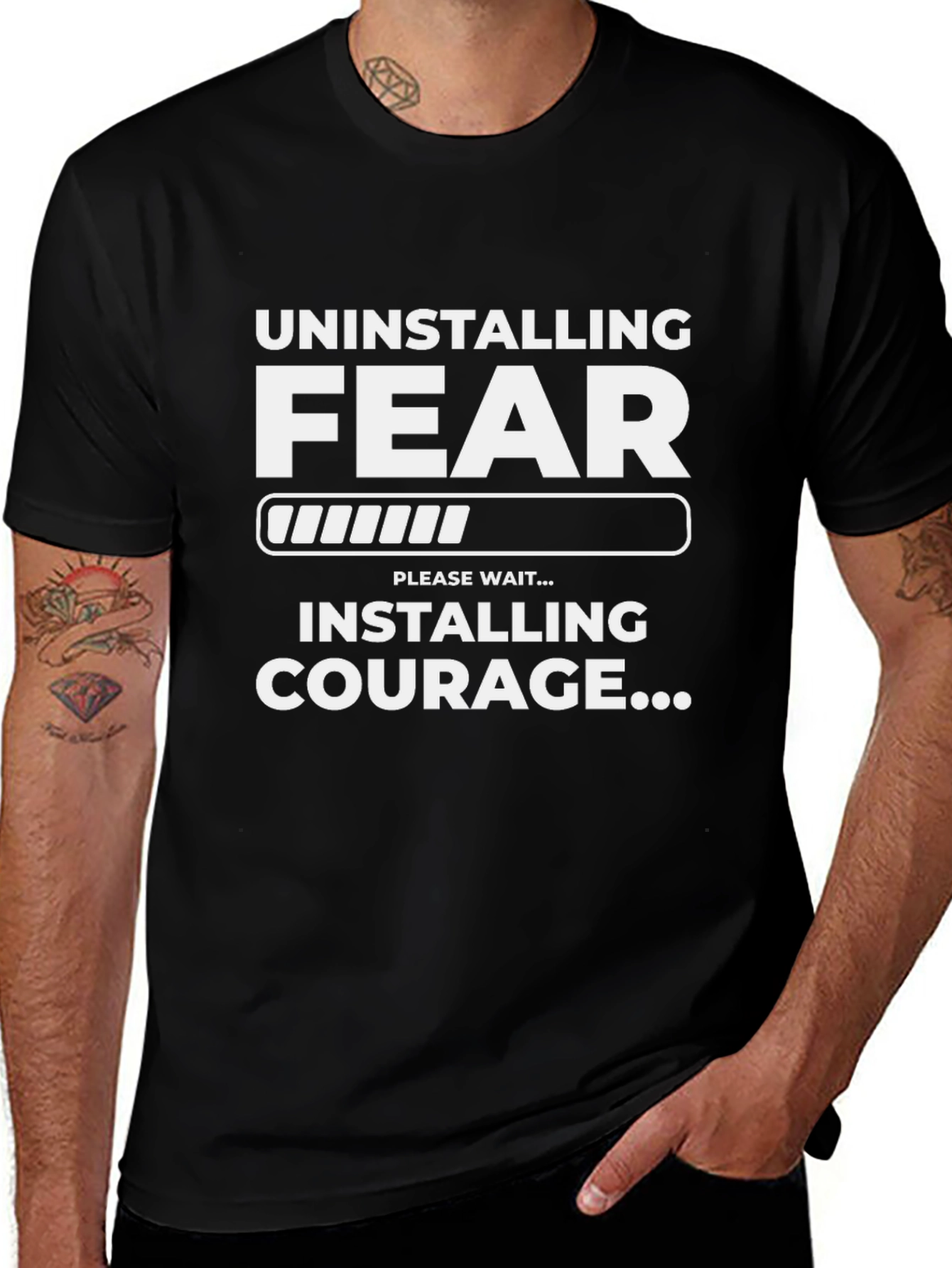 Camiseta Negra: Desinstalando Miedo Instalando Coraje