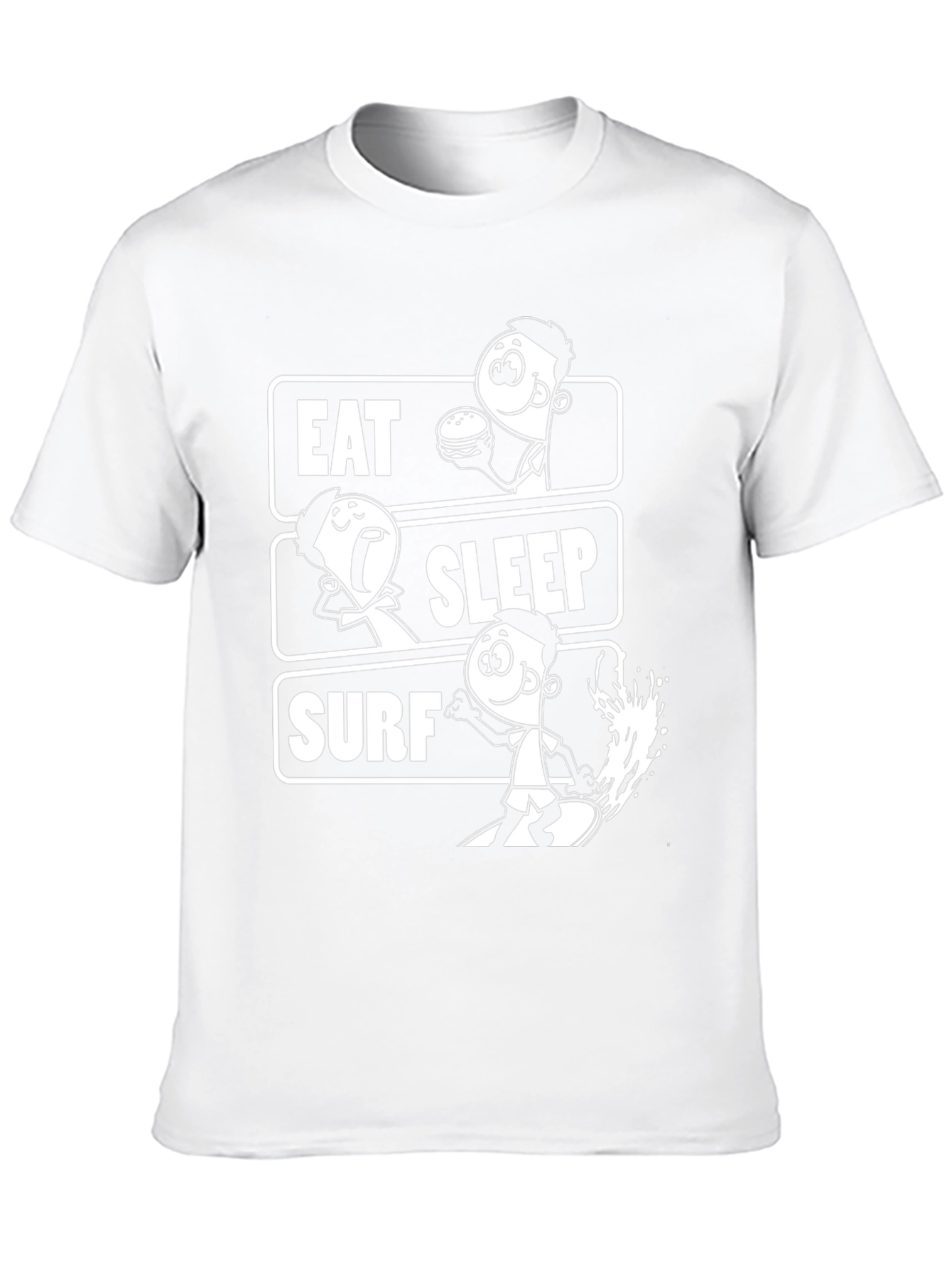 Camiseta Negra Estampada Eat Sleep Surf