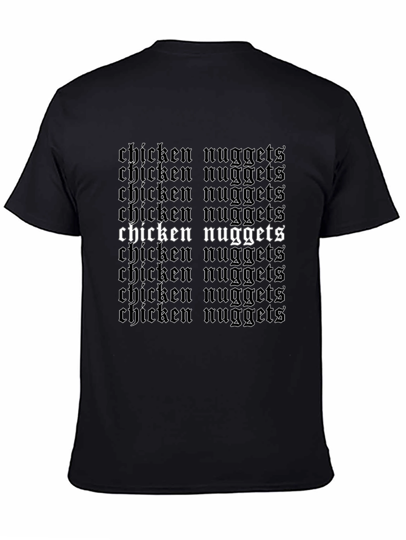 Camiseta Negra Chicken Nuggets Estilo Gótico