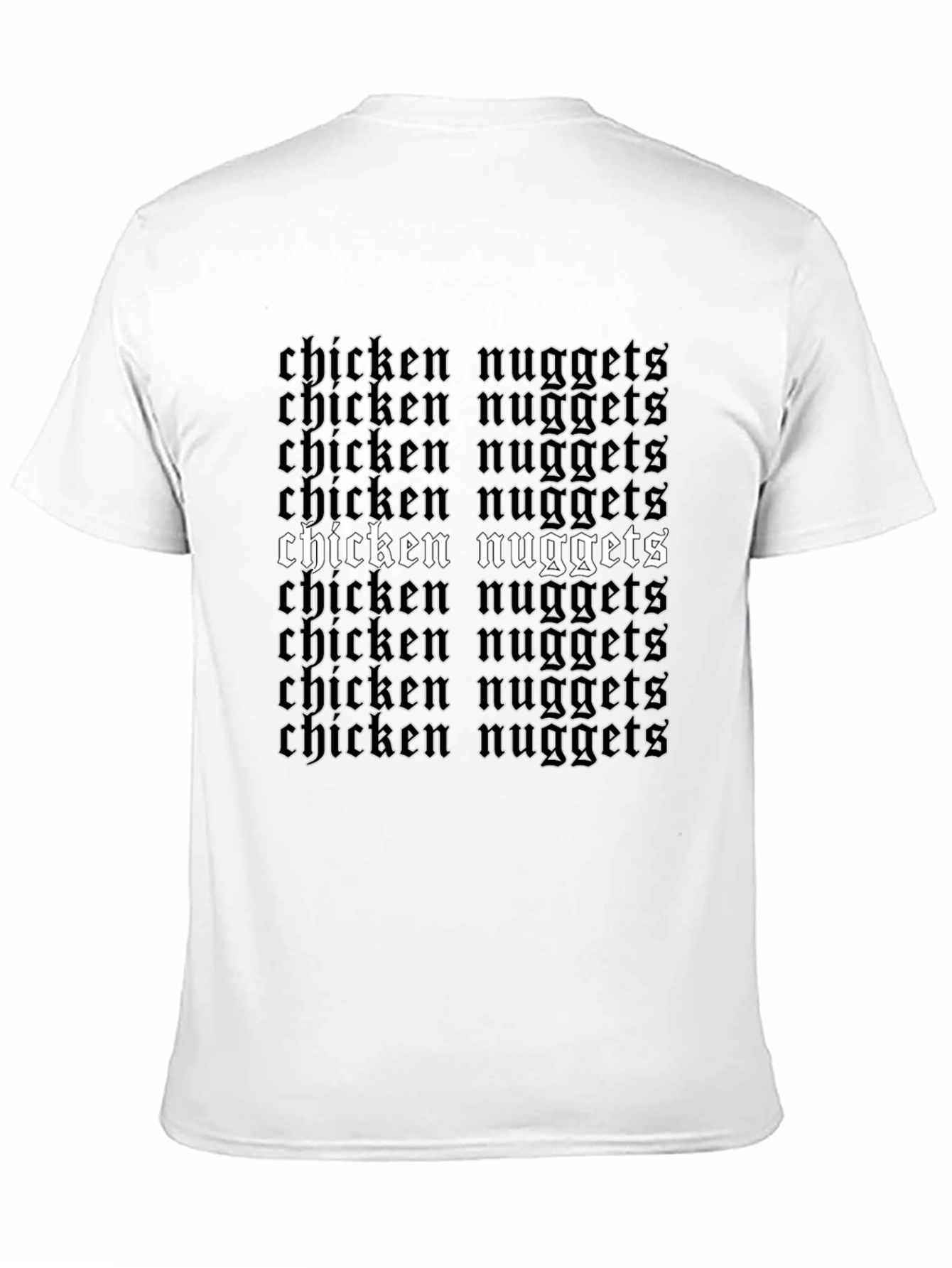 Camiseta Negra Chicken Nuggets Estilo Gótico