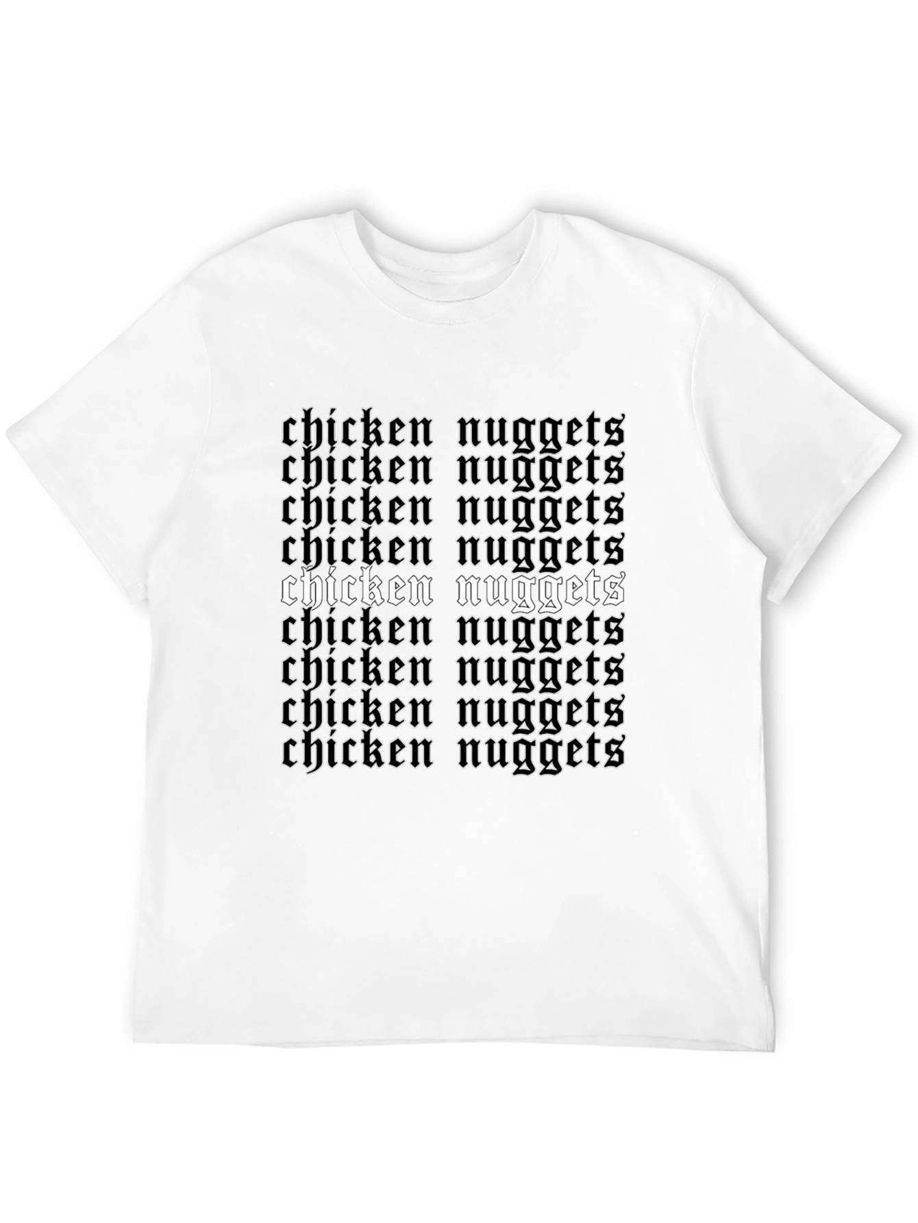 Camiseta Negra Chicken Nuggets Estilo Gótico