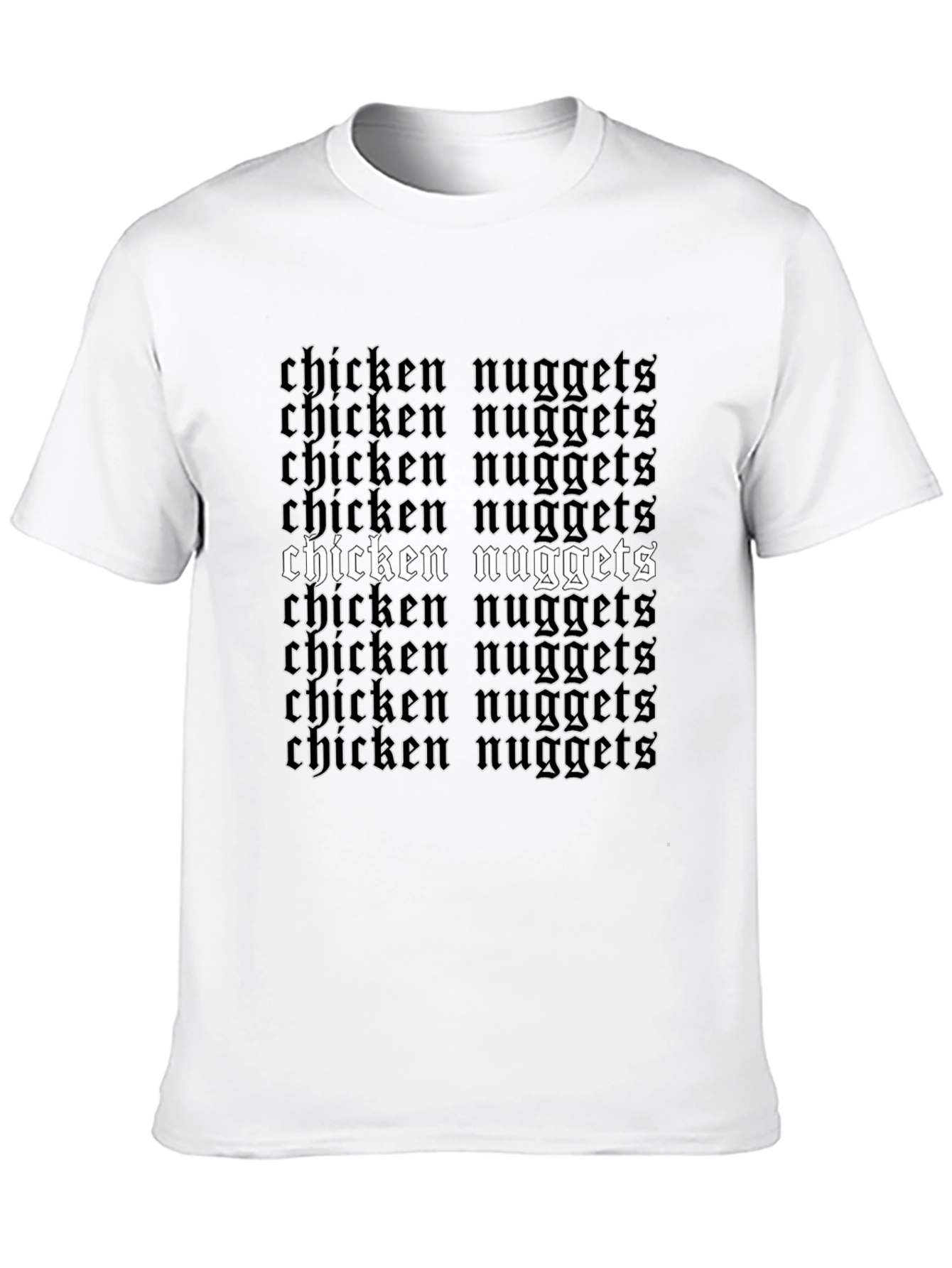 Camiseta Negra Chicken Nuggets Estilo Gótico