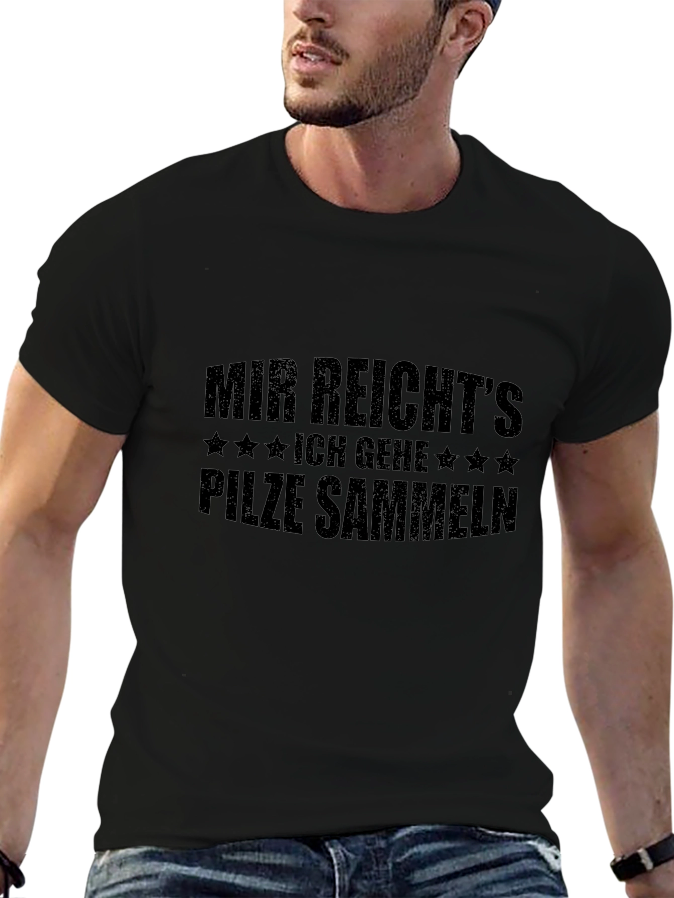 Camiseta Negra Mir Reichts - Para Amantes de Setas